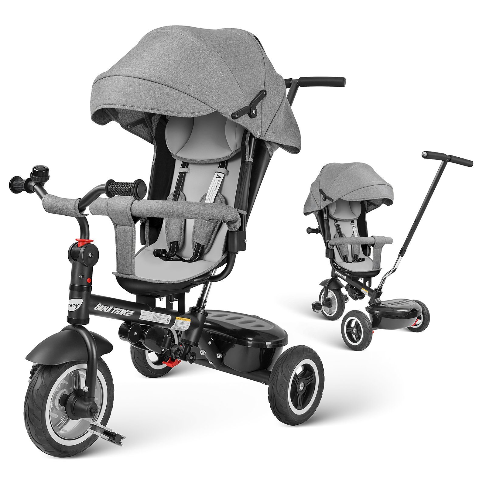 besrey Dreirad Dreirad 7-in-1 Kinderdreirad mit