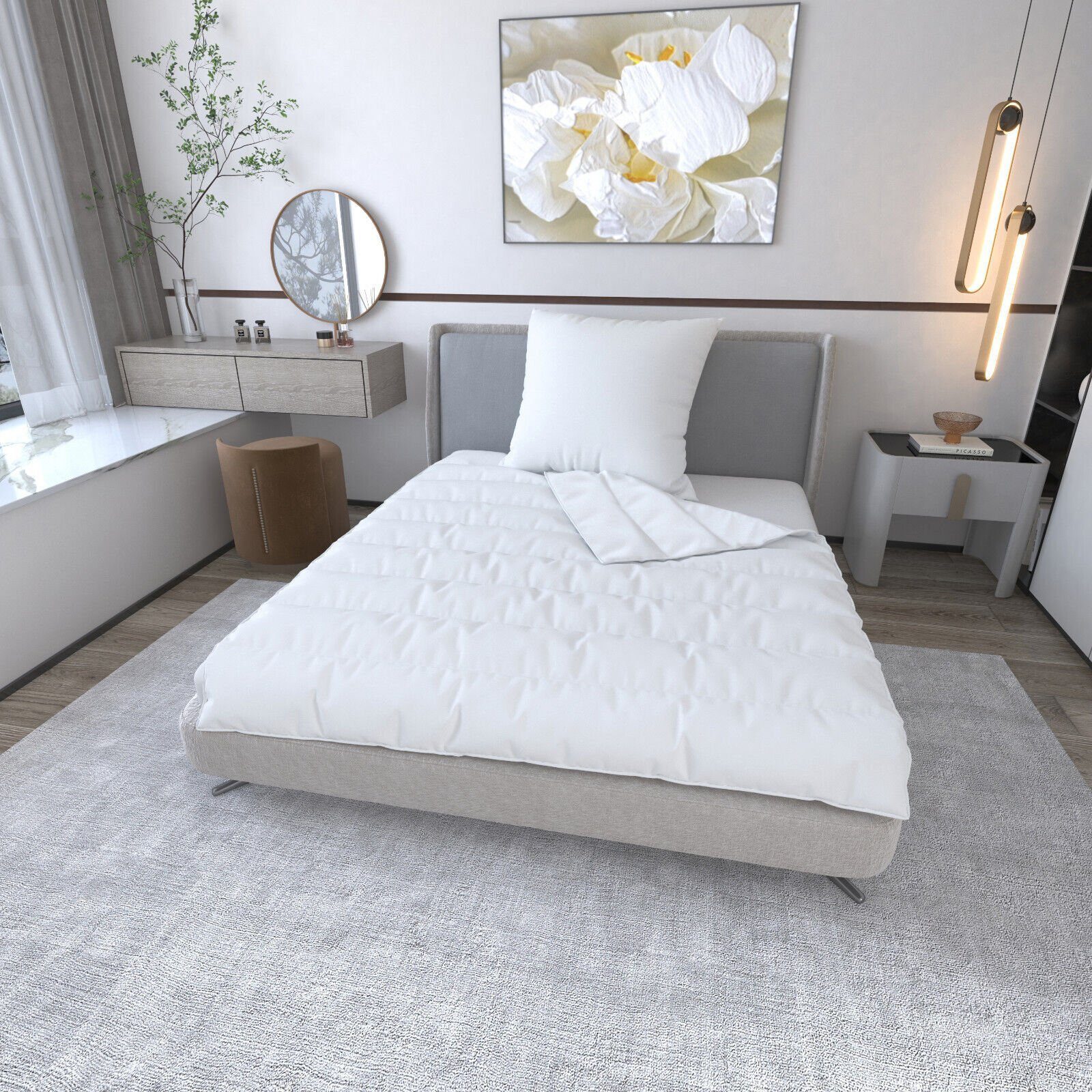 Jekatex Microfaserbettdecke + Kopfkissen Schlafkomfort fürs