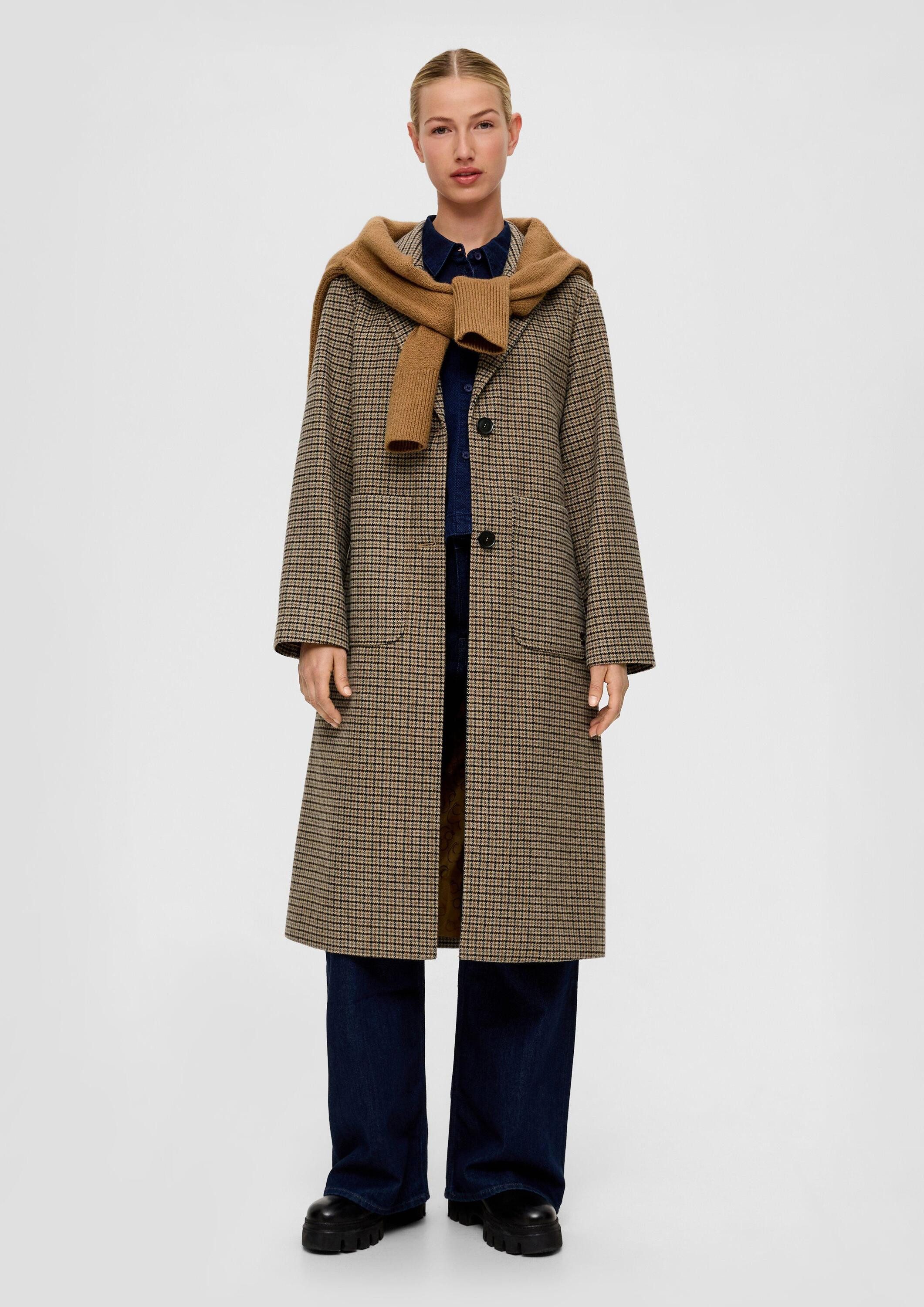 s.Oliver Funktionsmantel Outdoor-Mantel Karierter Mantel mit