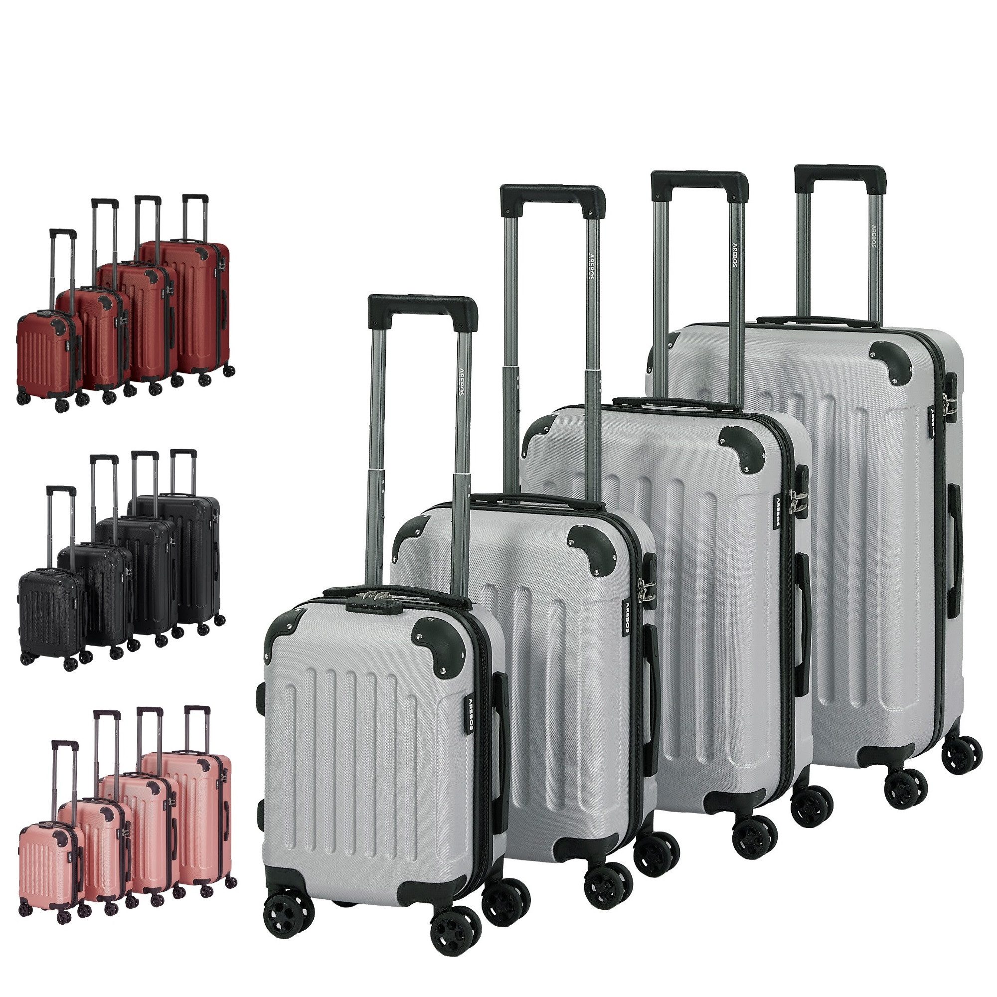 Arebos Kofferset Reisekoffer 4er Set Hartschalen