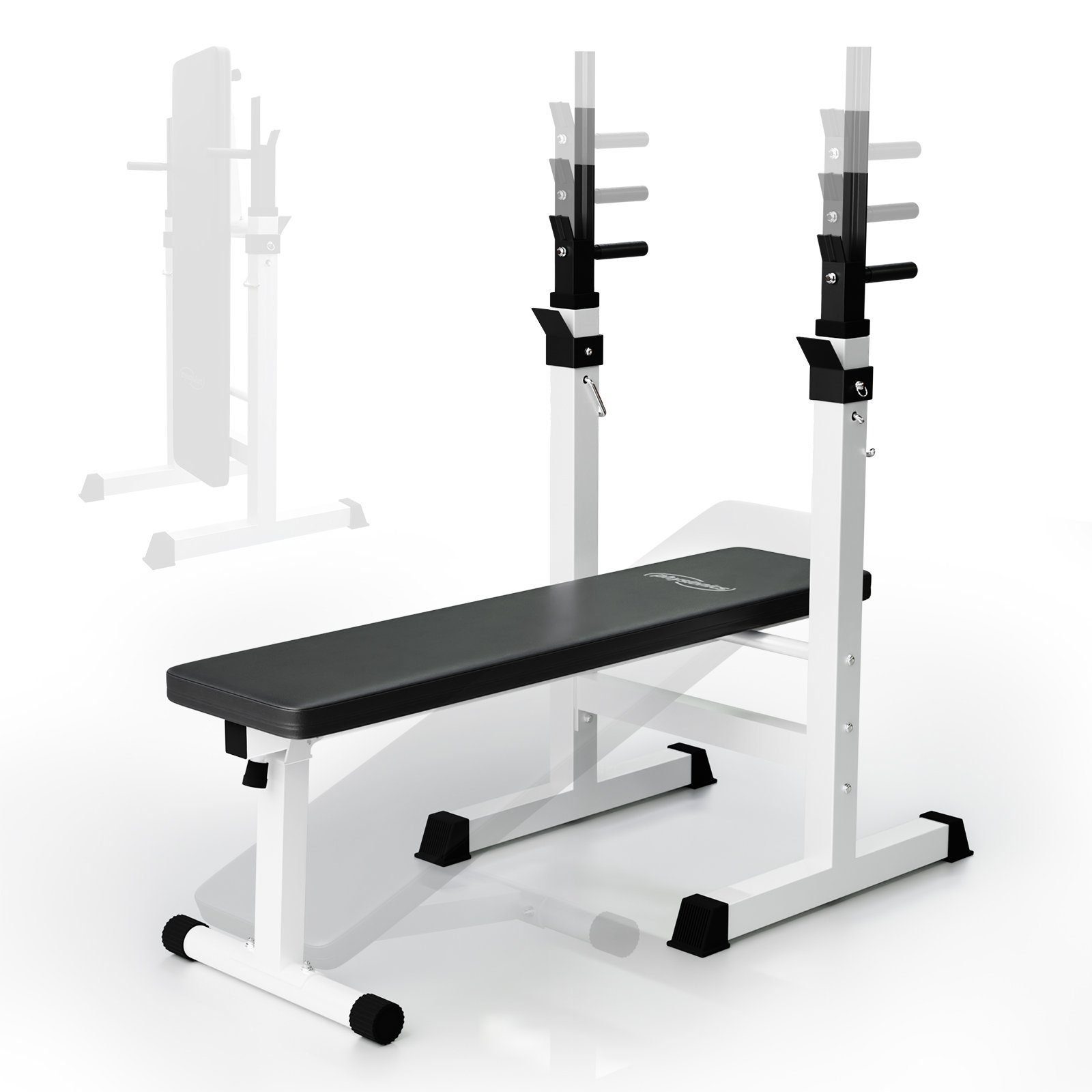 Physionics Hantelbank Hantelbank mit Ablage Klappbar