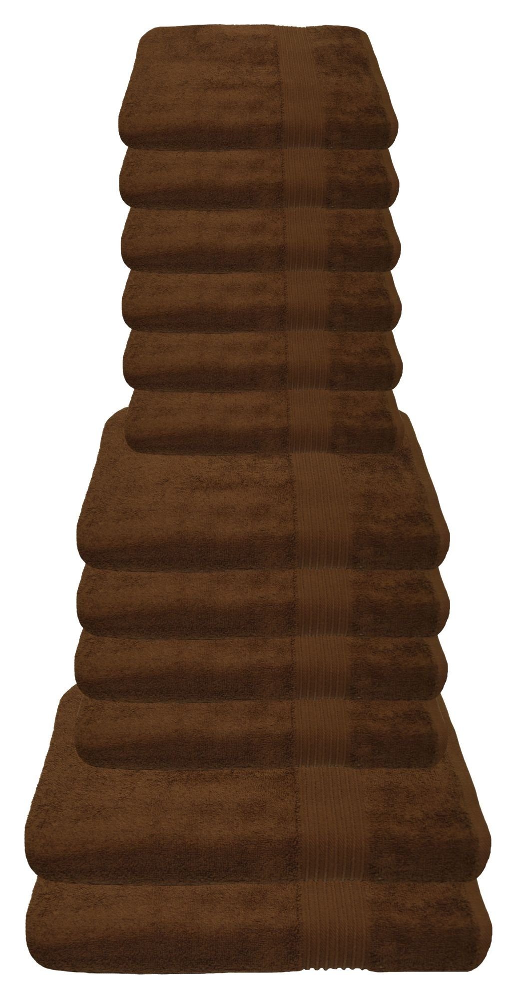 Julie Julsen Handtücher 12-Handtücher-Schokobraun, Baumwolle (12-St)