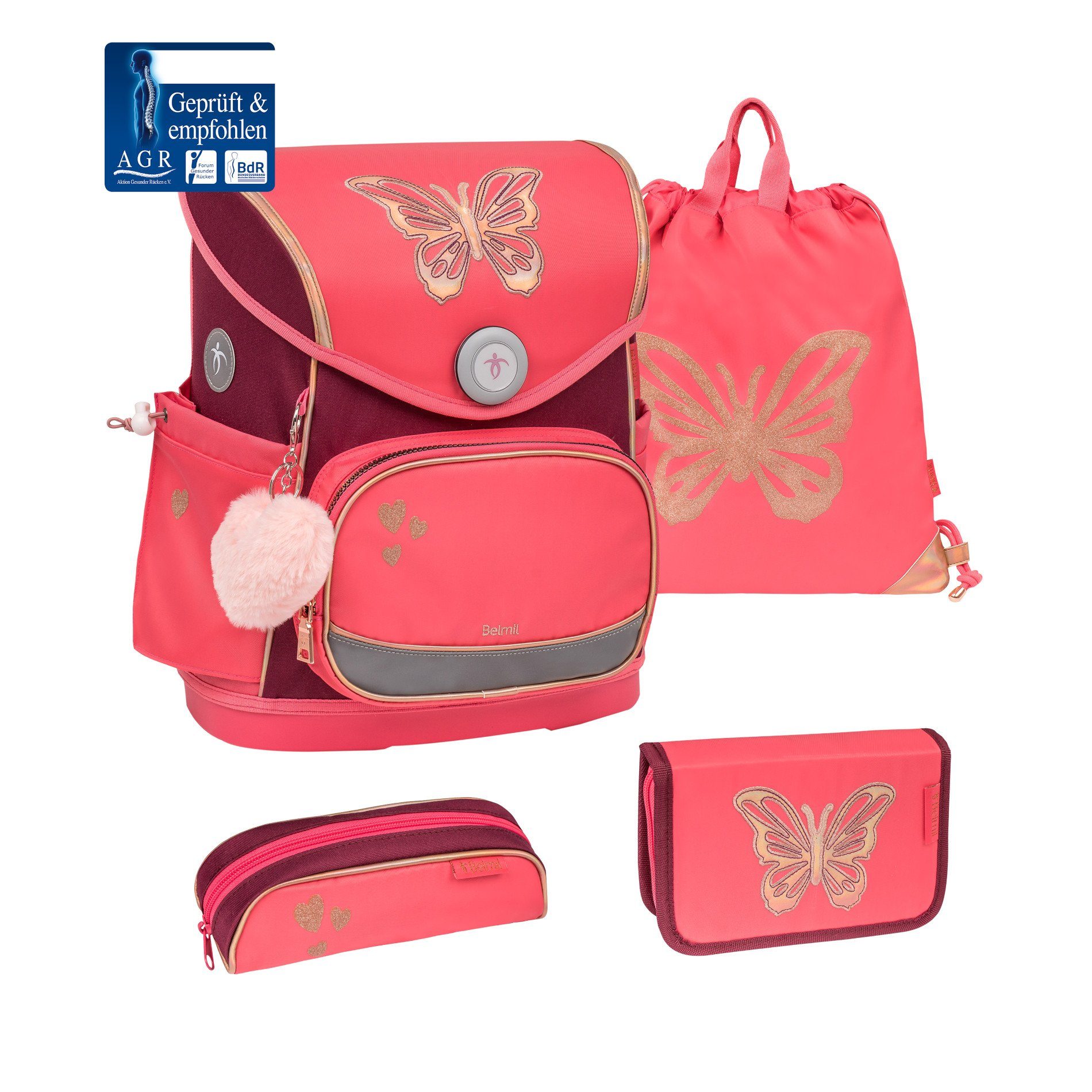 Belmil Schulranzen Compact Plus Schulranzen-Set 5-tlg