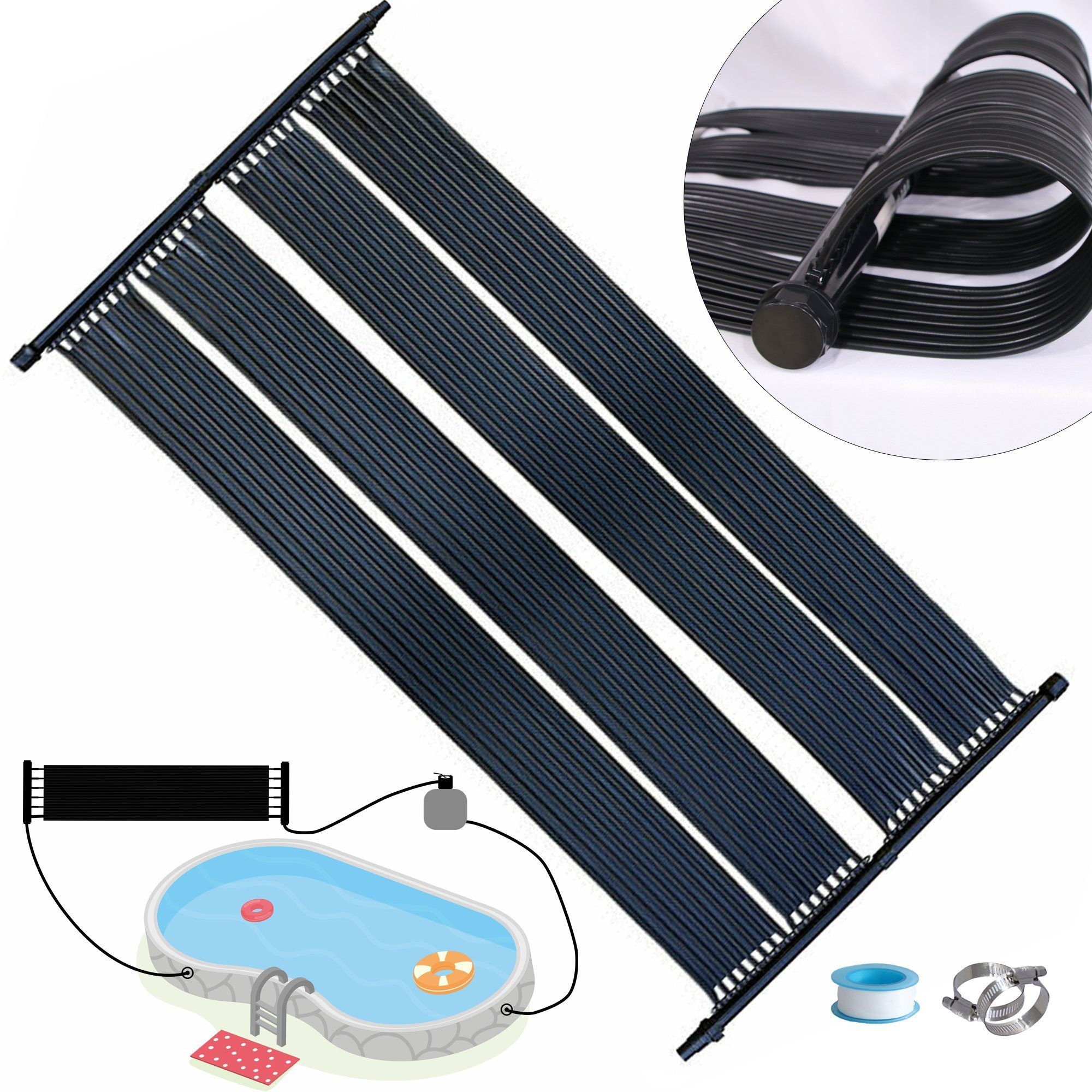 Melko Pool-Wärmepumpe Poolheizung Solarheizung Solarpanel Solarkollektor