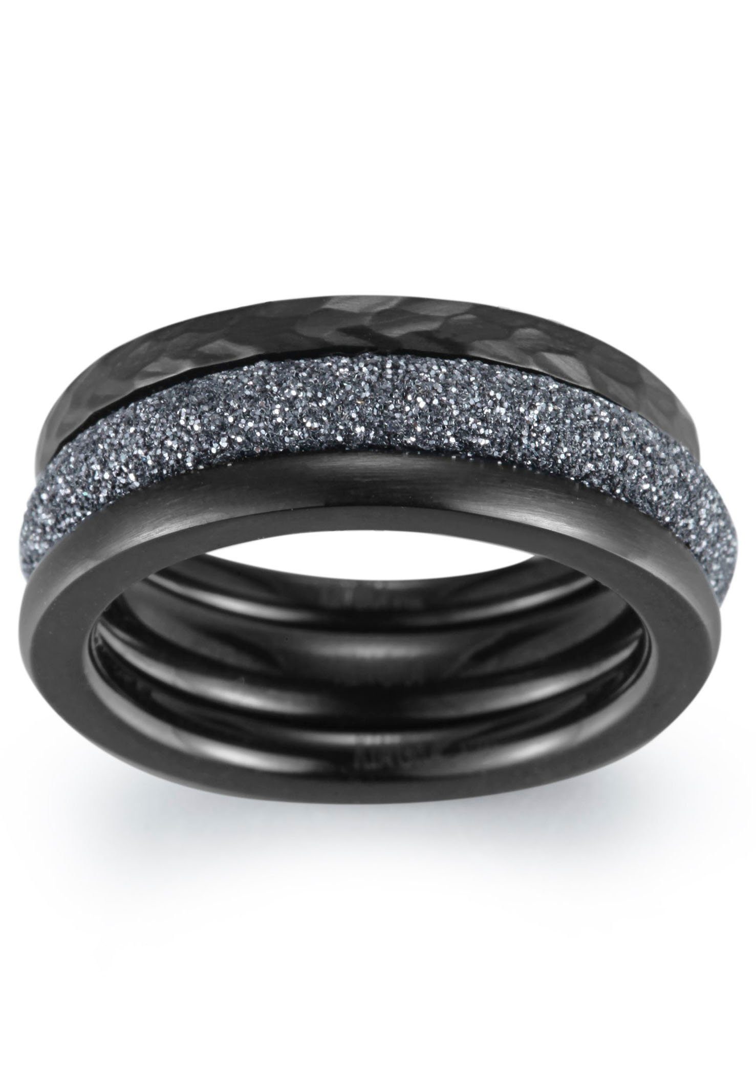 Kingka Ring-Set Stardust Noir, STR-S8502BGY1,2,3,4 (Set,