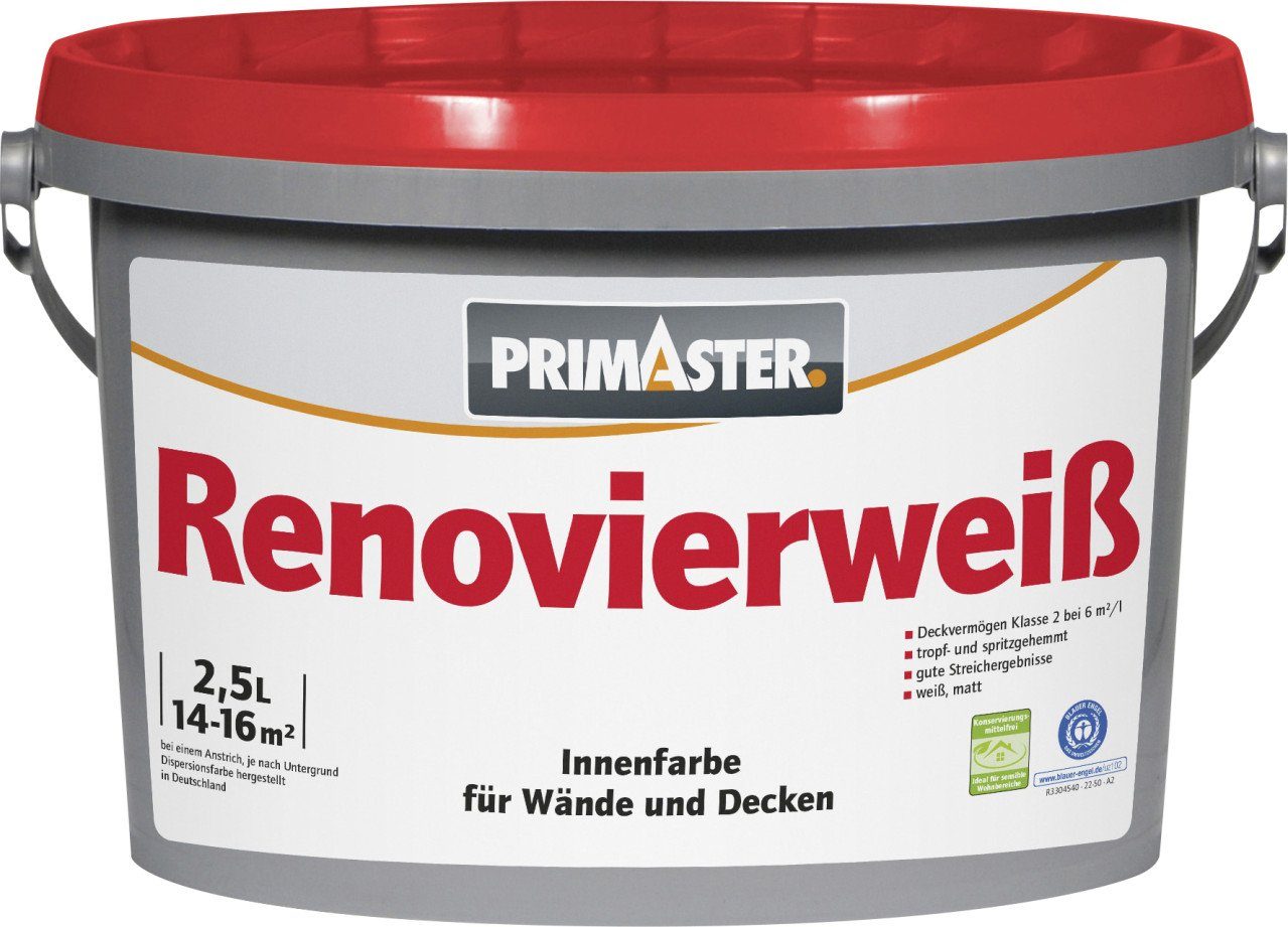 Primaster Wandfarbe Primaster Renovierweiß konservierungsmittelfrei
