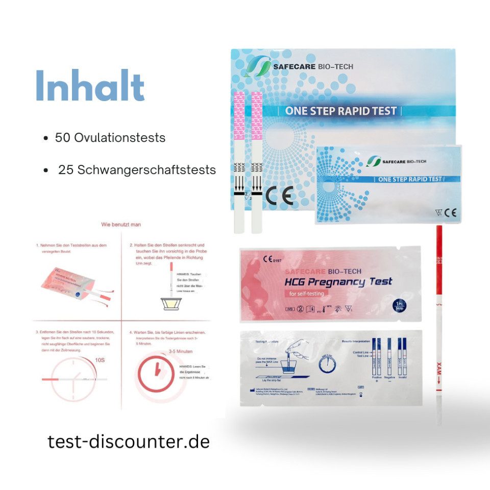 Safecare Bio-Tech Schwangerschaftstest SAFECARE Kombipackung: 50