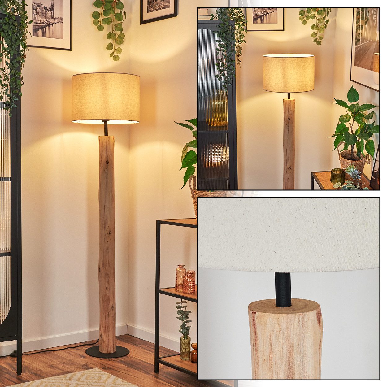 hofstein Stehlampe Stehlampe aus Holz/Metall im
