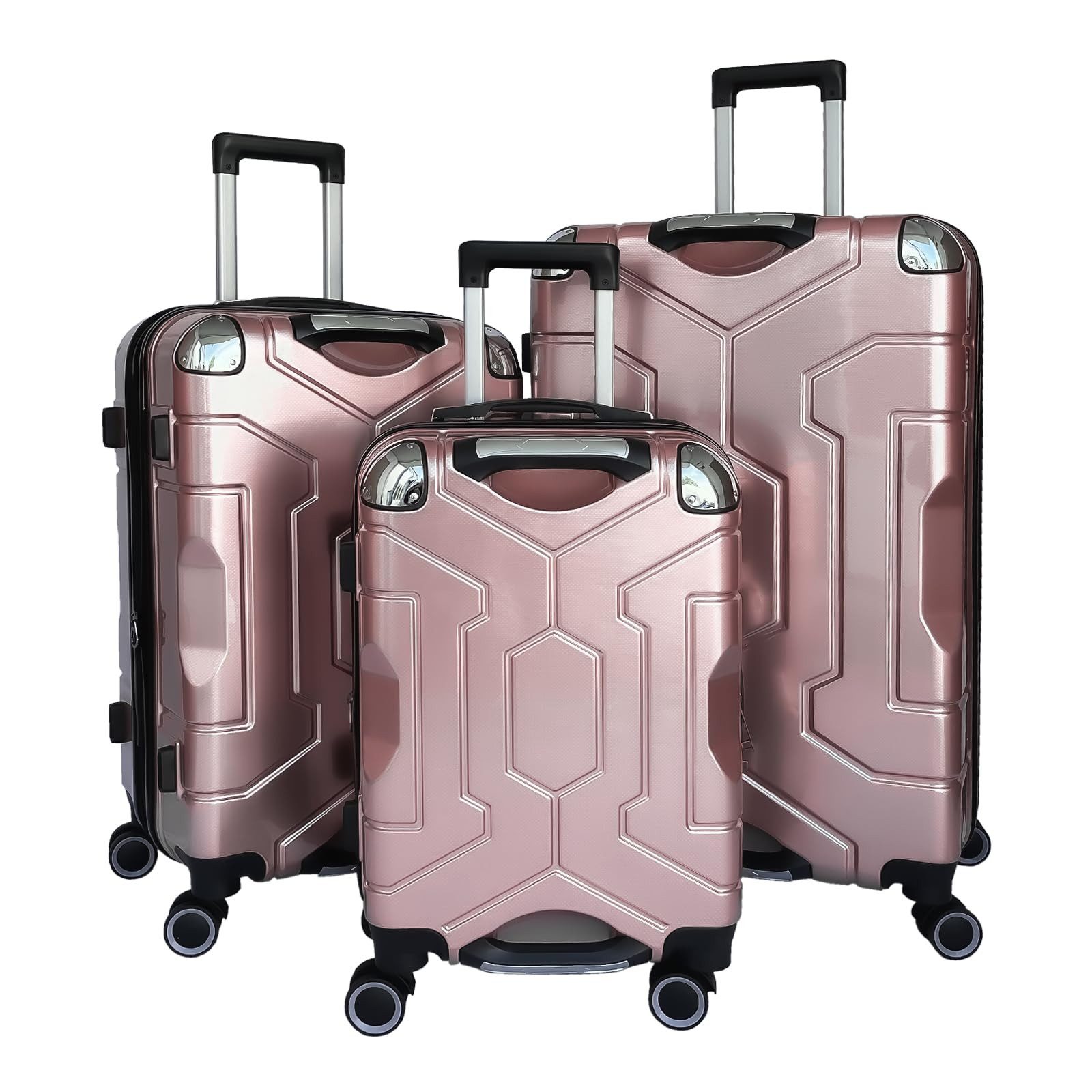 yonsly Trolleyset Koffer-Set(M,L,XL) Hartschalen-Koffer mit 360°-Rollen,