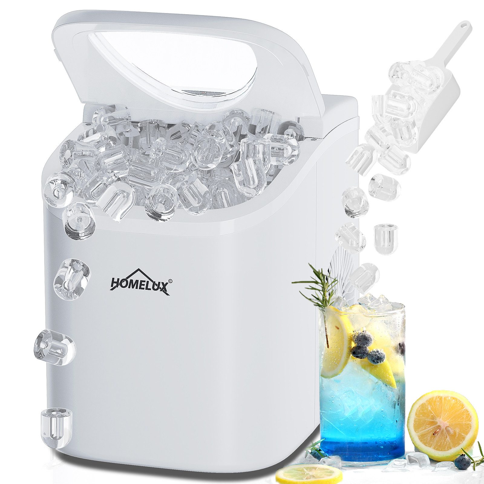 HOMELUX Eiswürfelmaschine 1,4 L Ice Maker,