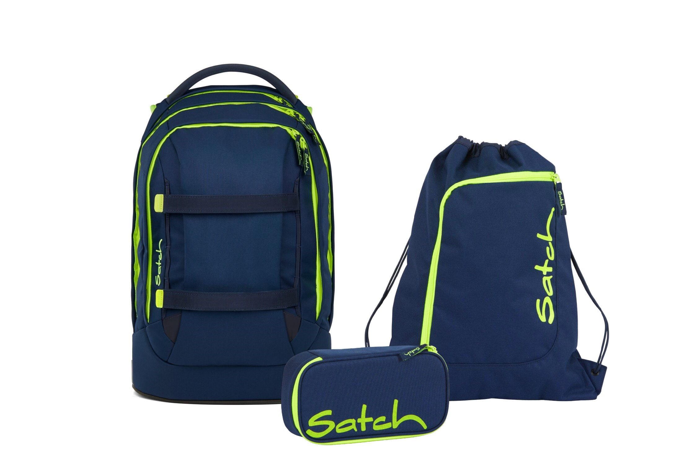 Satch Schulranzen Schulrucksack-Set PACK Toxic Yellow