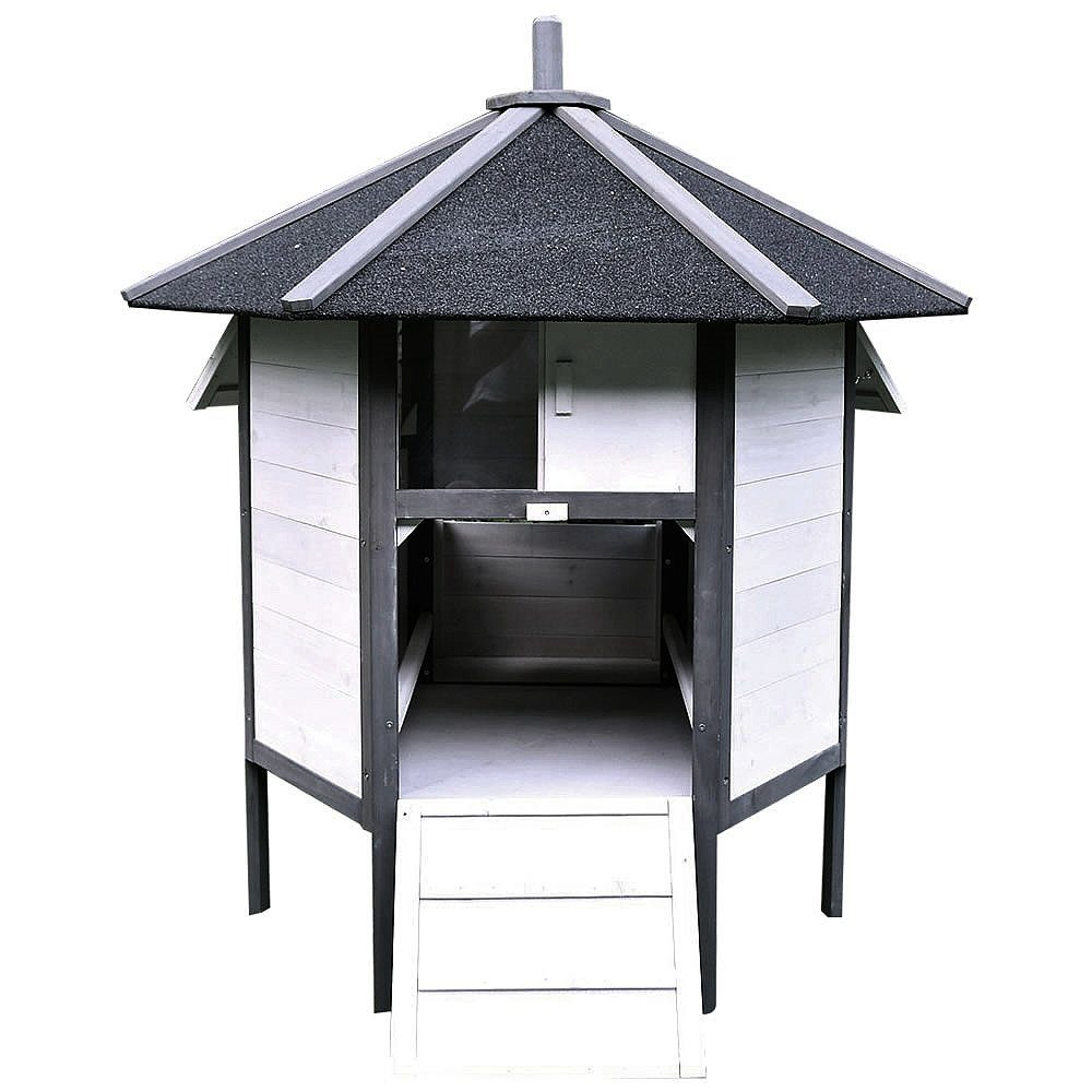 Feel2Home Kleintierkäfig XXL Hühnerstall Grau Kleintierhaus