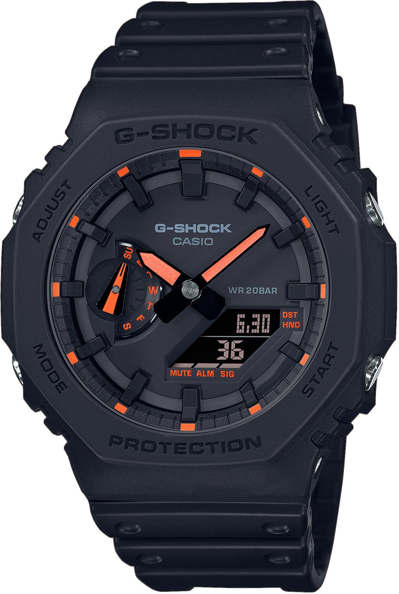 CASIO G-SHOCK Chronograph GA-2100-1A4ER, Quarzuhr,Armbanduhr,Herrenuhr,digital,bis 20bar