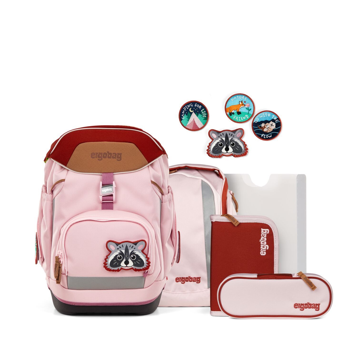 ergobag Schulranzen Schulranzen-Set PACK PfadfinBär 6-teilig