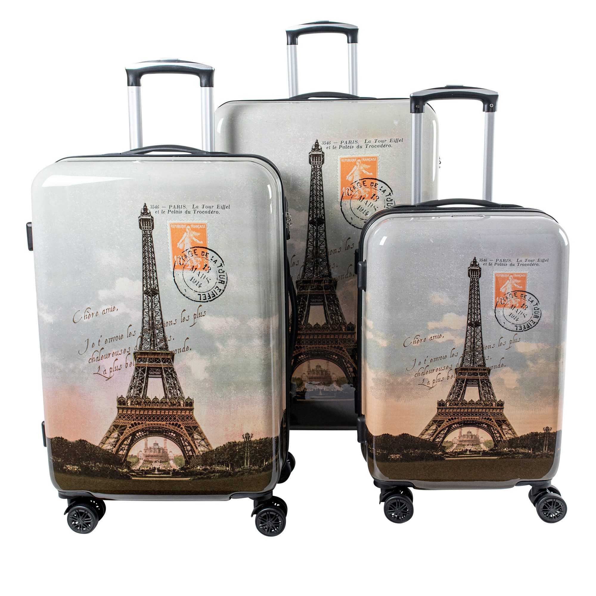 Crosstravel Kofferset Voyage, 4 Rollen, (3