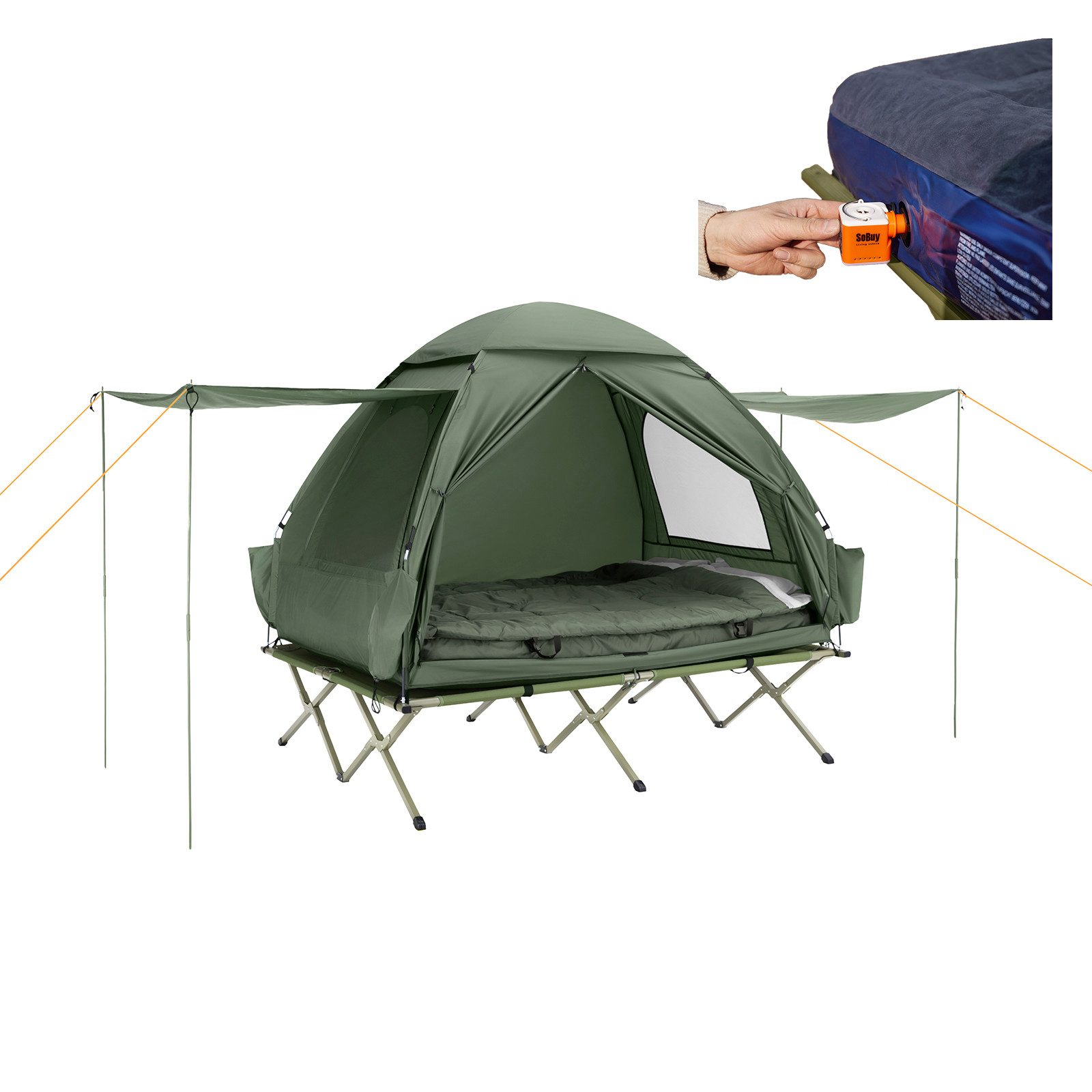 SoBuy Feldbett OGS32 Campingzelt 4in1-Zelt mit