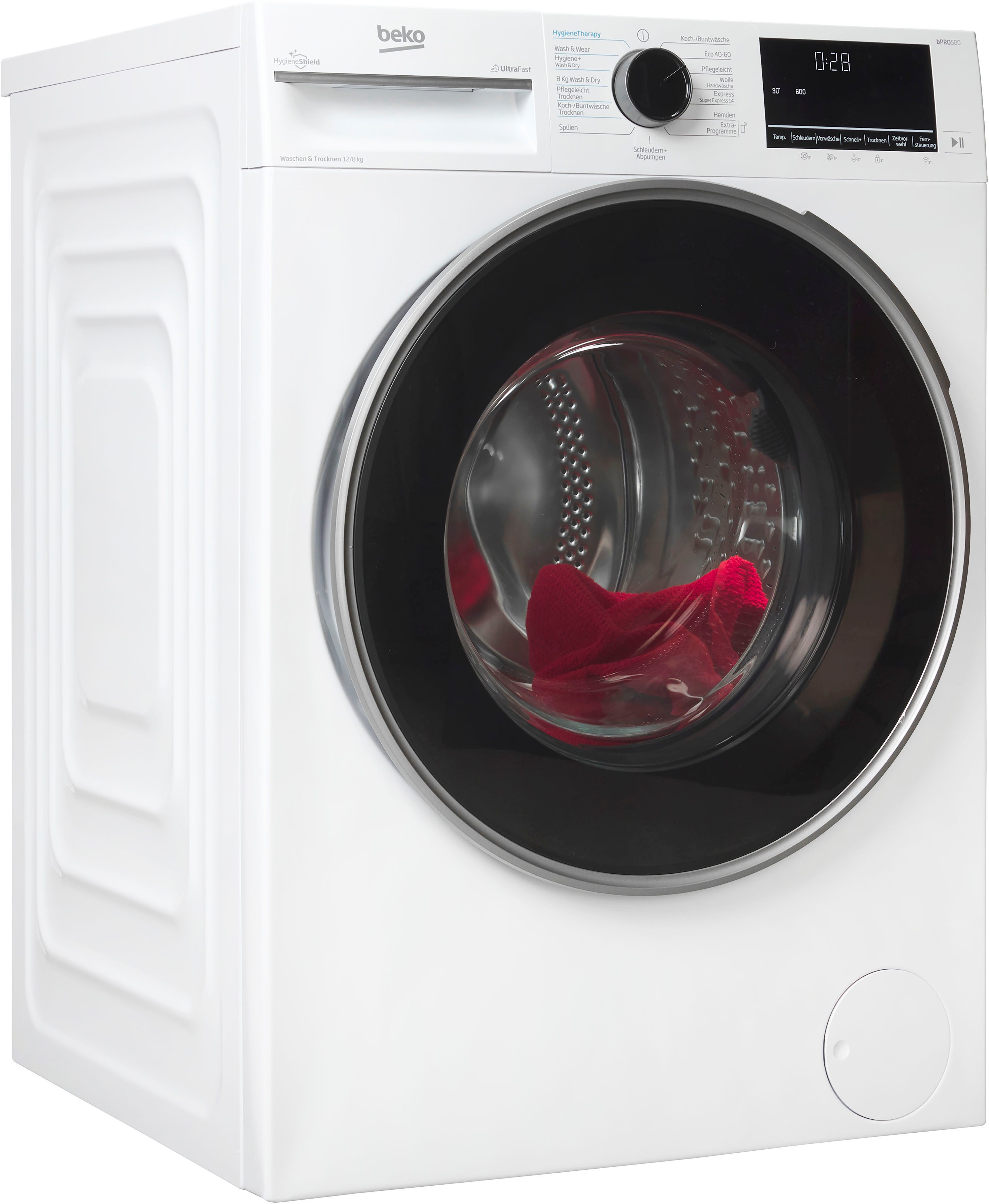 BEKO Waschtrockner B3DFT512447W, 12 kg, 8