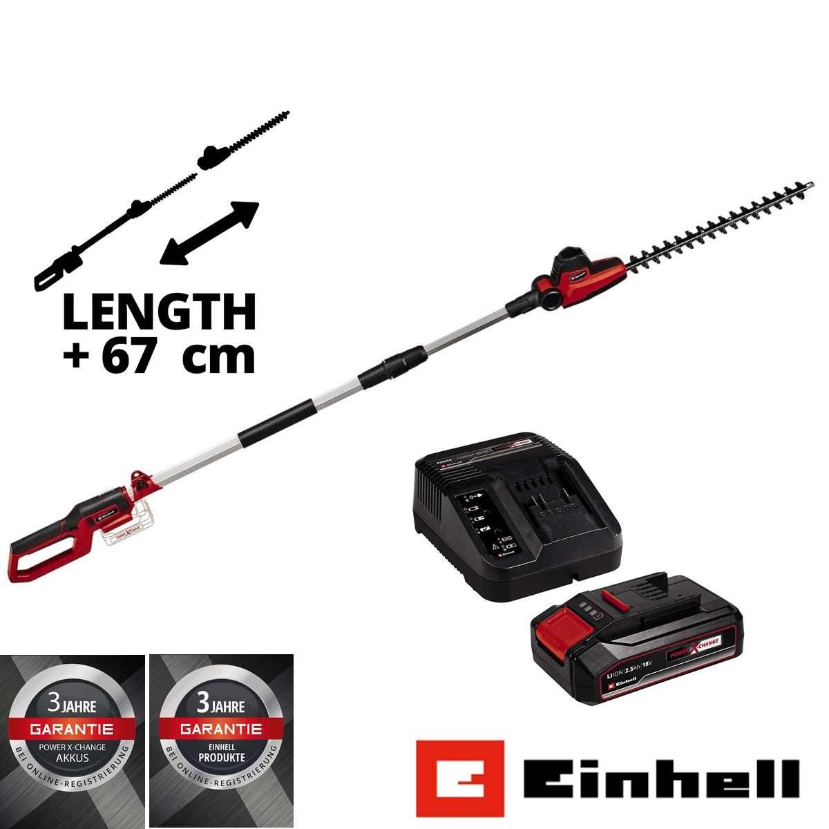 Einhell Akku-Heckenschere Teleskop-Heckenschere GC-HH 18/45 Li