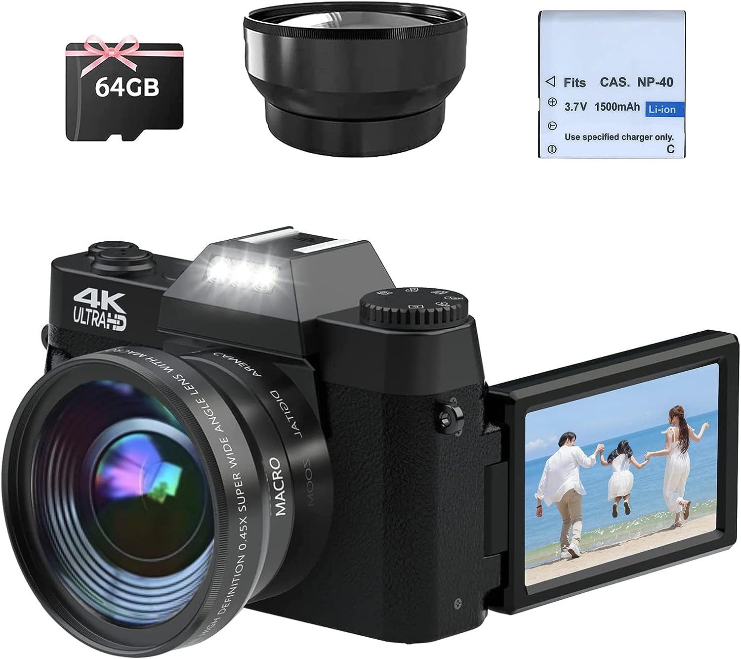 Fine Life Pro Digitalkamera 1080, 48MP