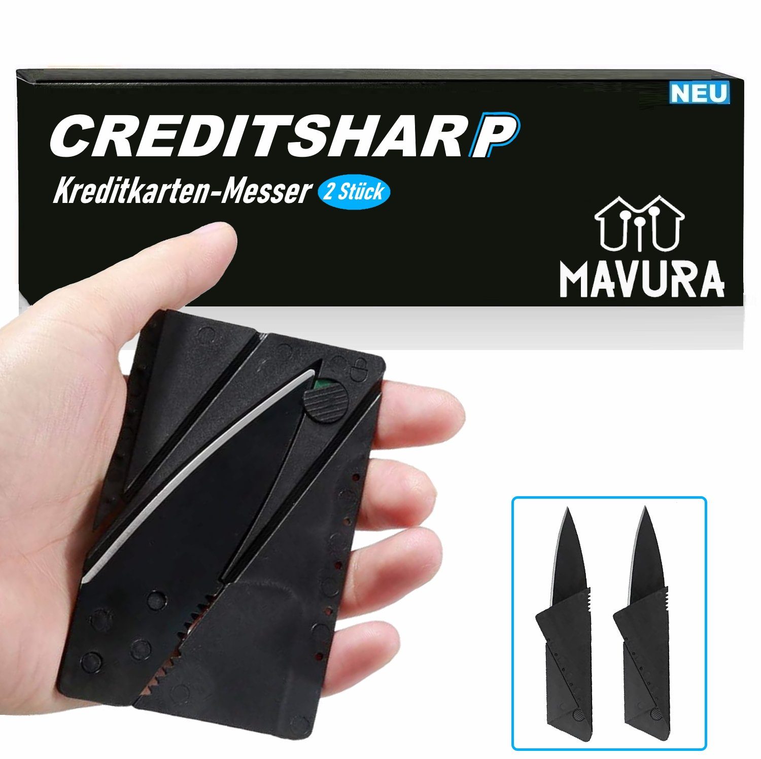 MAVURA Taschenmesser CREDITSHARP Kreditkartenmesser Klappmesser Faltmesser