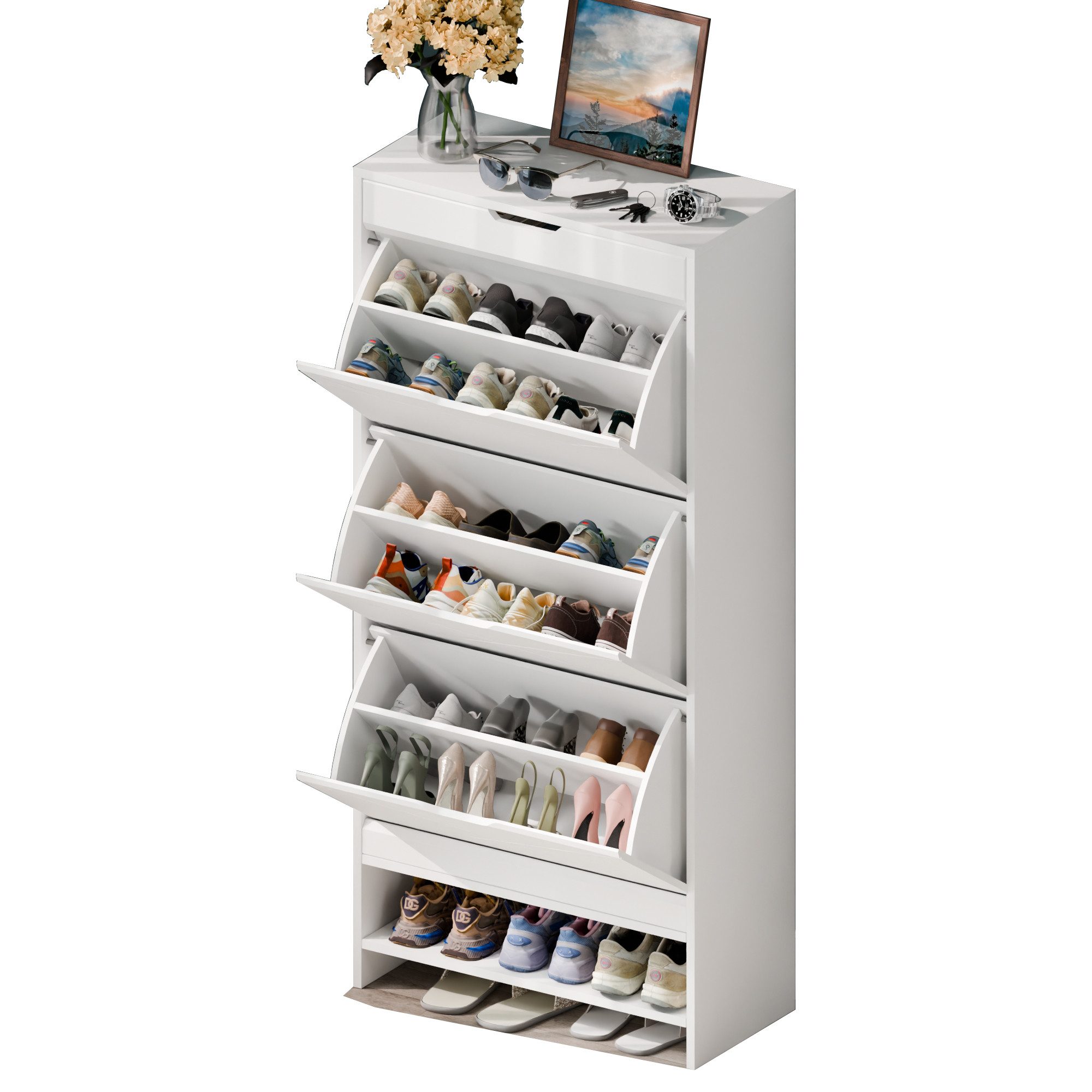 Rutaqian Schuhschrank Schuhschrank aus Holz, Shoe