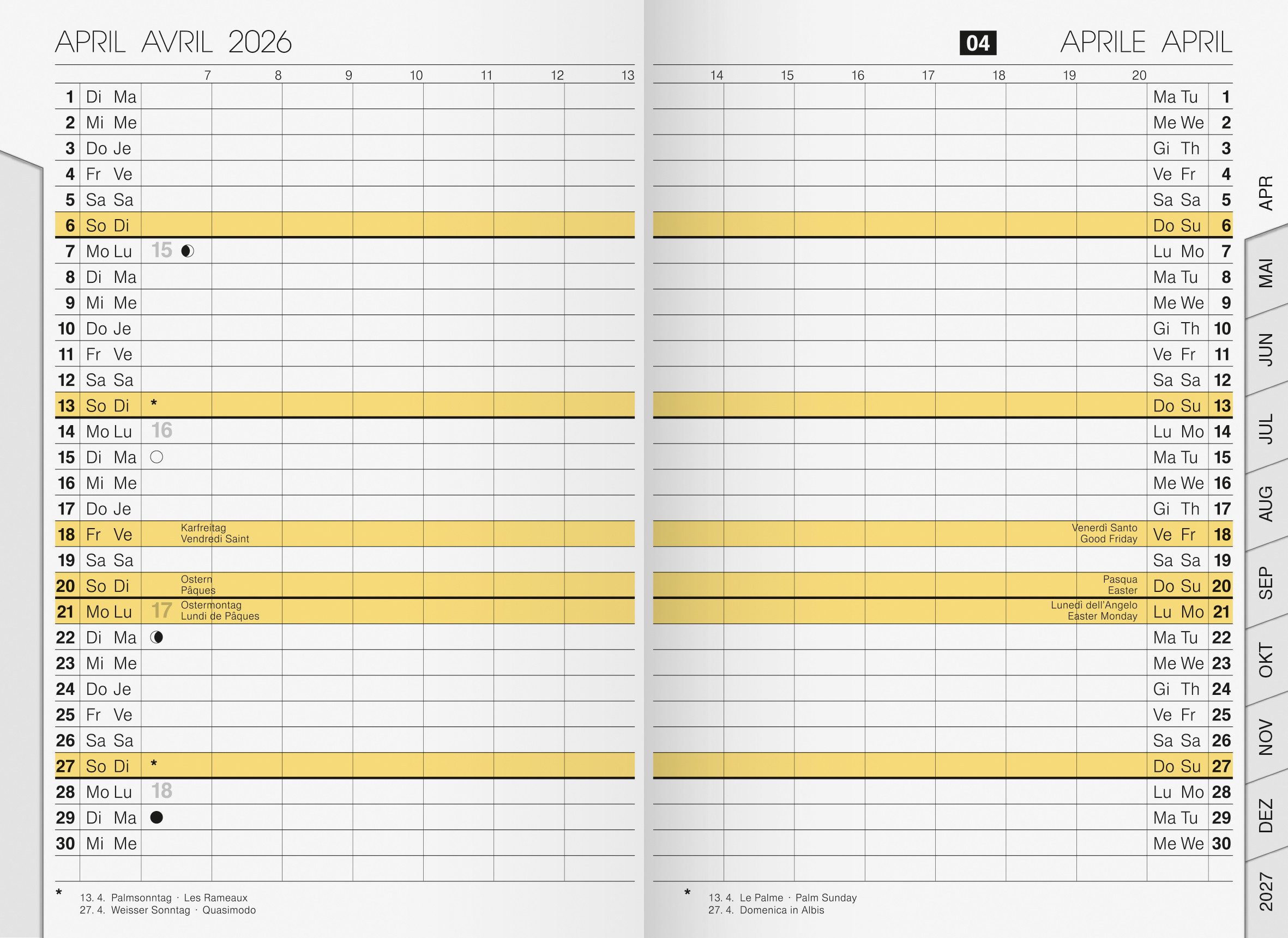 RIDO Countdown Kalender 2026 Rido Monats-Ersatzkalendarium