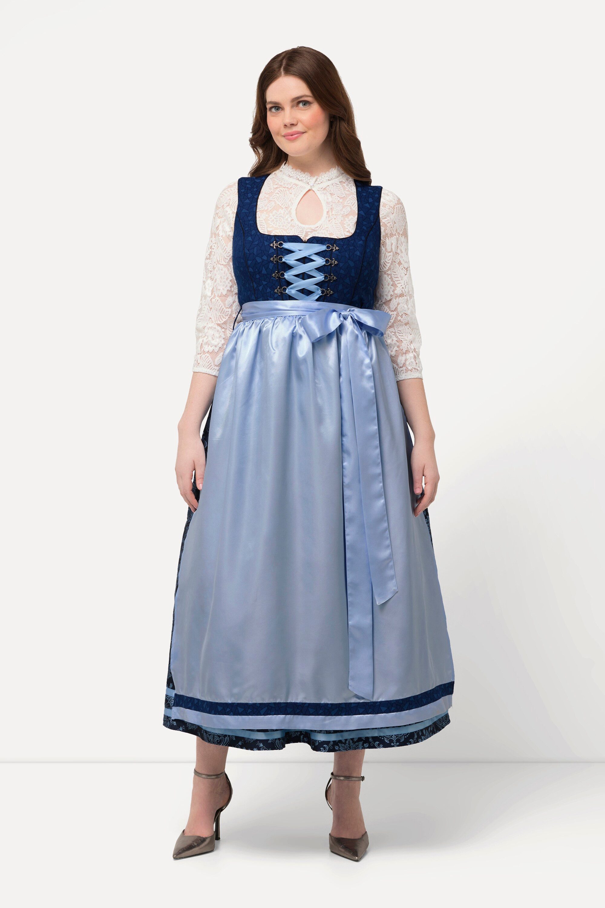 Ulla Popken Dirndl Dirndl Reißverschluss Carree-Ausschnitt