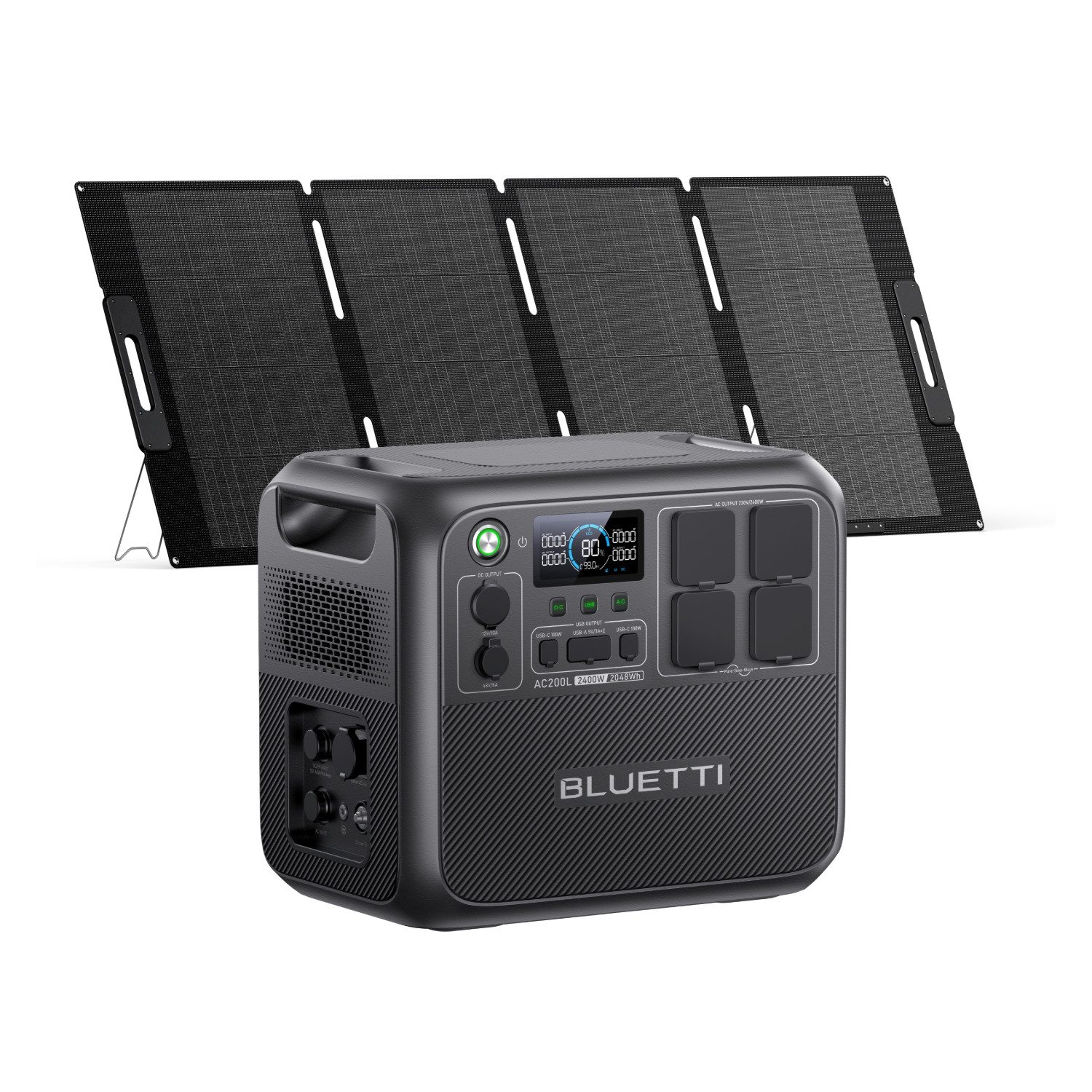 BLUETTI Stromerzeuger AC200L+MP200 2400W Tragbare Solargenerator