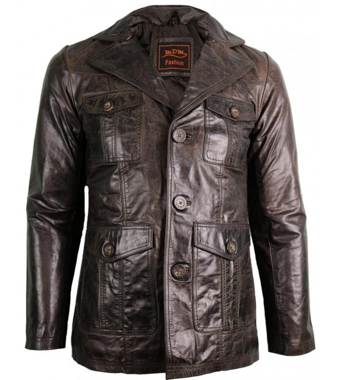MDM Lederblazer Herren Vintage Lederjacke im