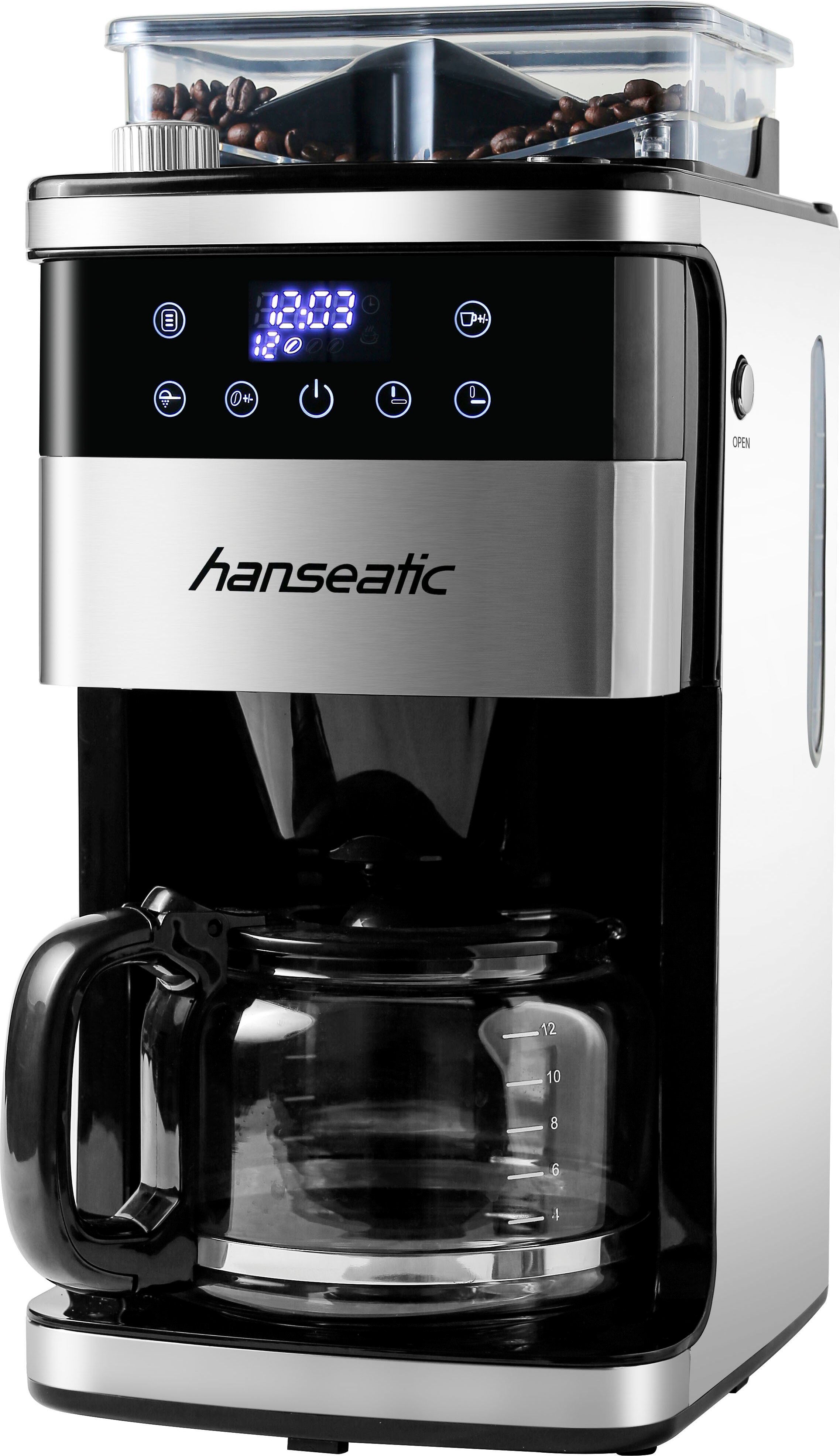 Hanseatic Kaffeemaschine mit Mahlwerk HCMG105015SD, 1,5l