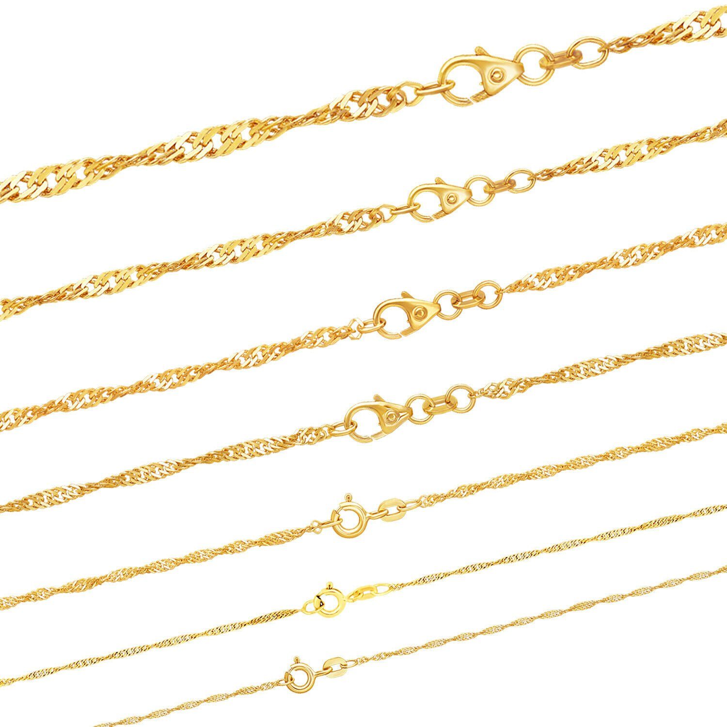 HOPLO Goldkette Goldkette Singapurkette Länge 42cm