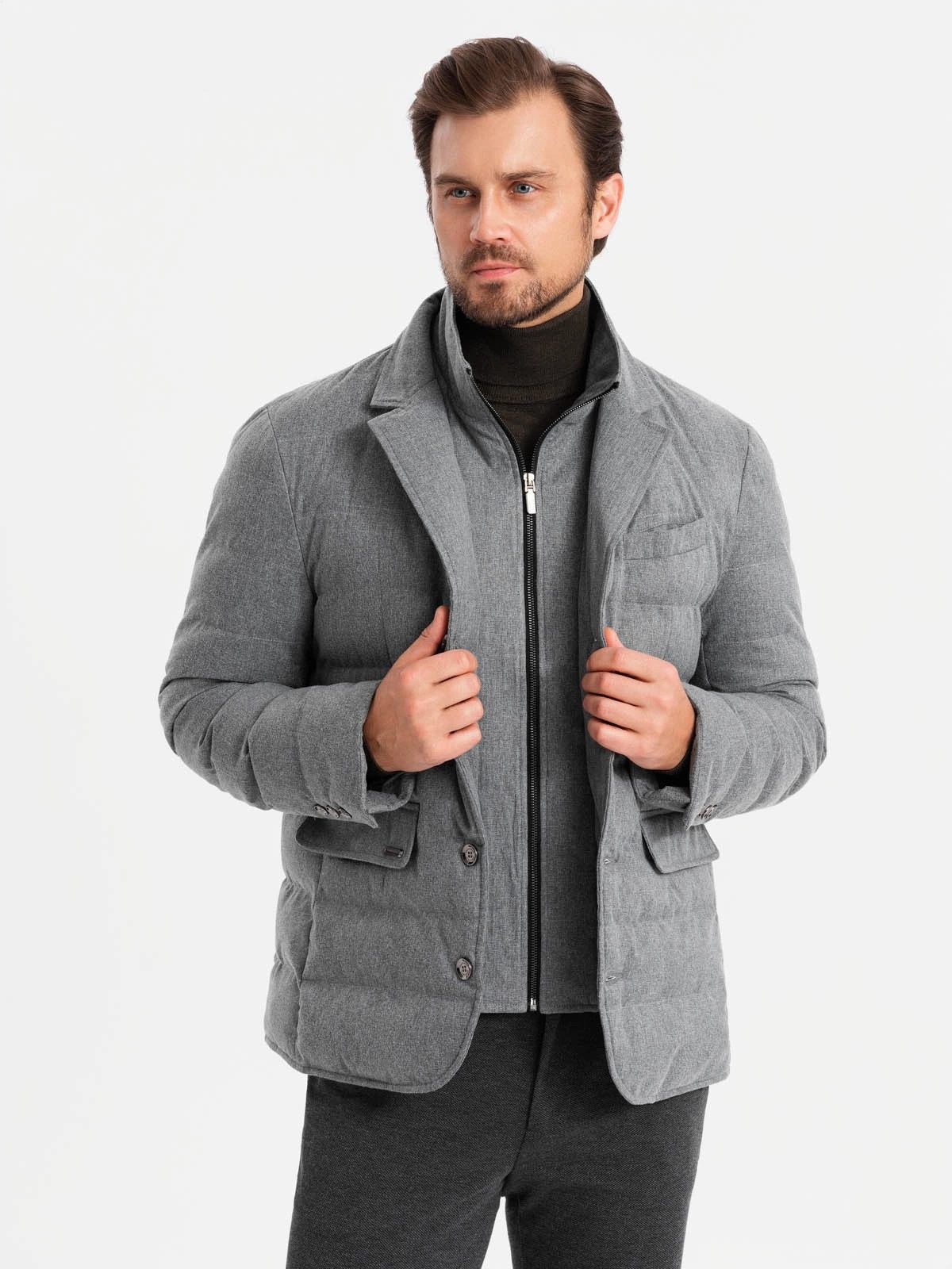 OMBRE Steppjacke Herrenjacke in Sakkoschnitt und