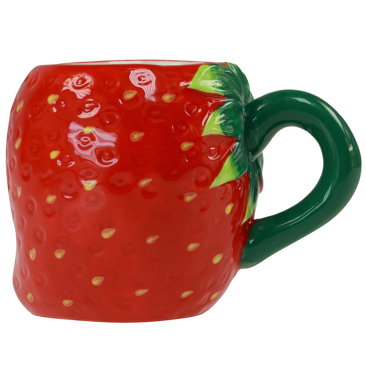 Viana Dekofigur Keramiktasse Erdbeer-Deko Pflanztopf Deko-Geschenk
