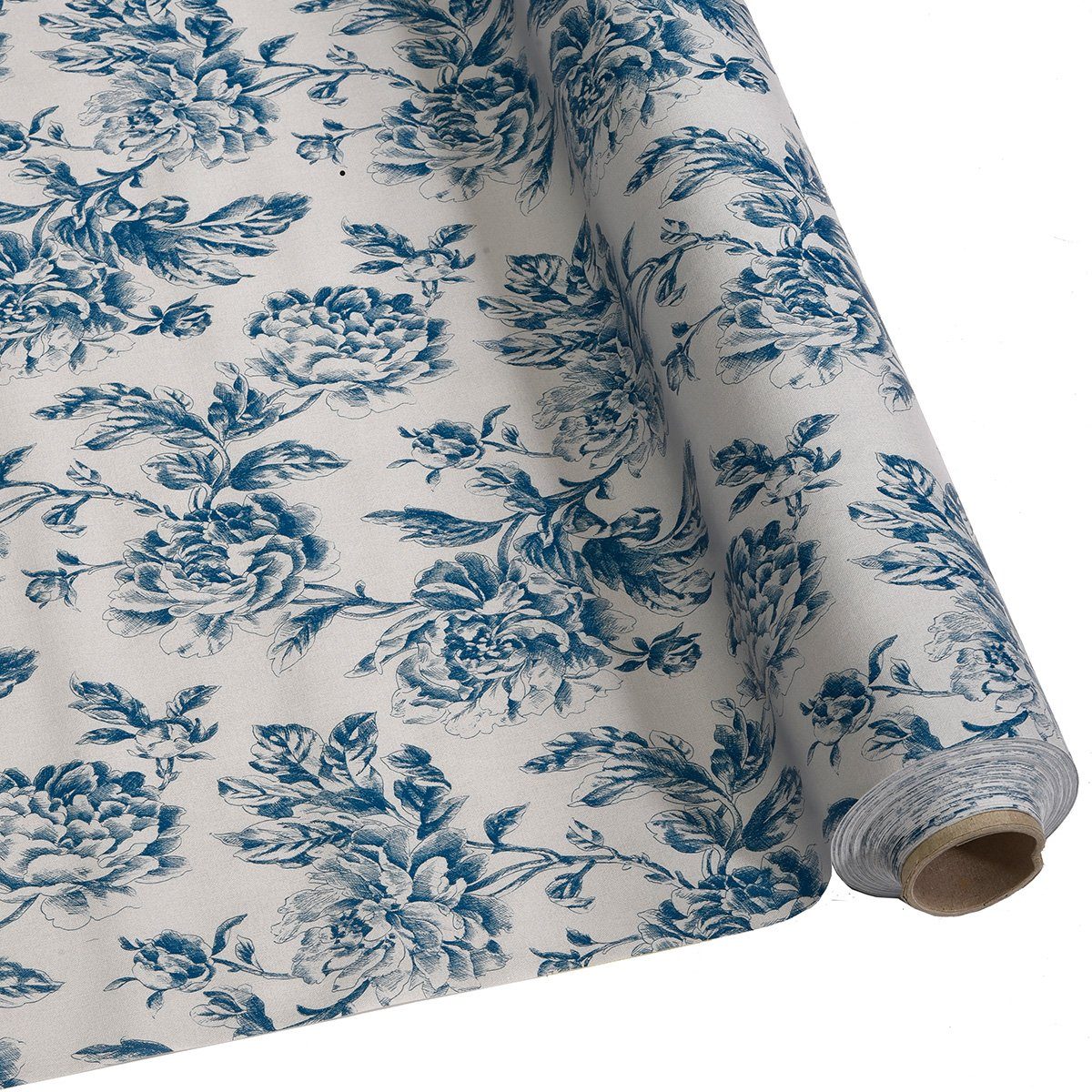 DéVa Tischdecke Wachstuchtischdecke 'Rosen weiß/blau' in