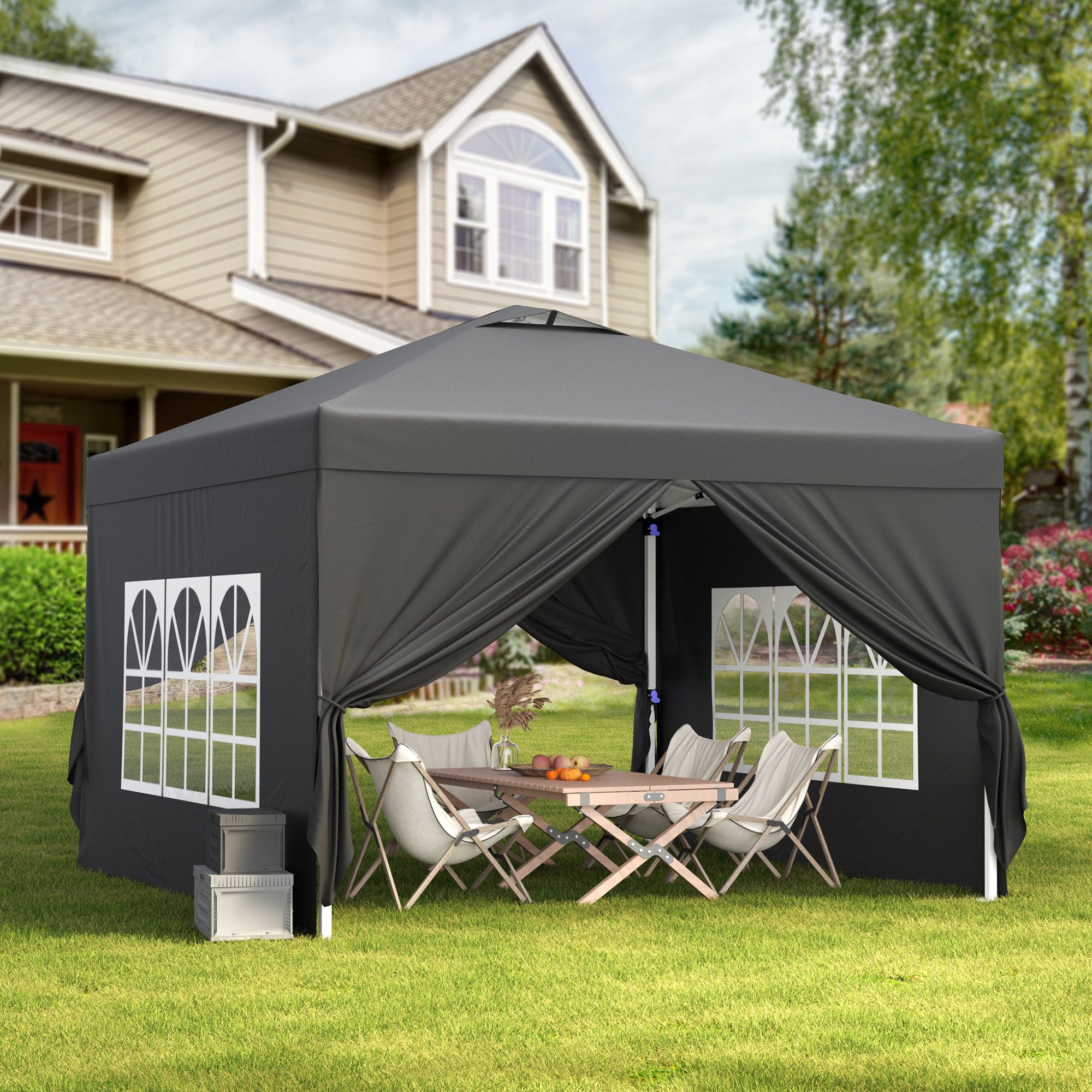 Bealife Pavillon 3x3m Pop-Up Pavillon mit