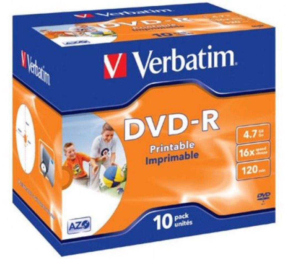 Verbatim DVD-Rohling 10 Rohlinge DVD-R full