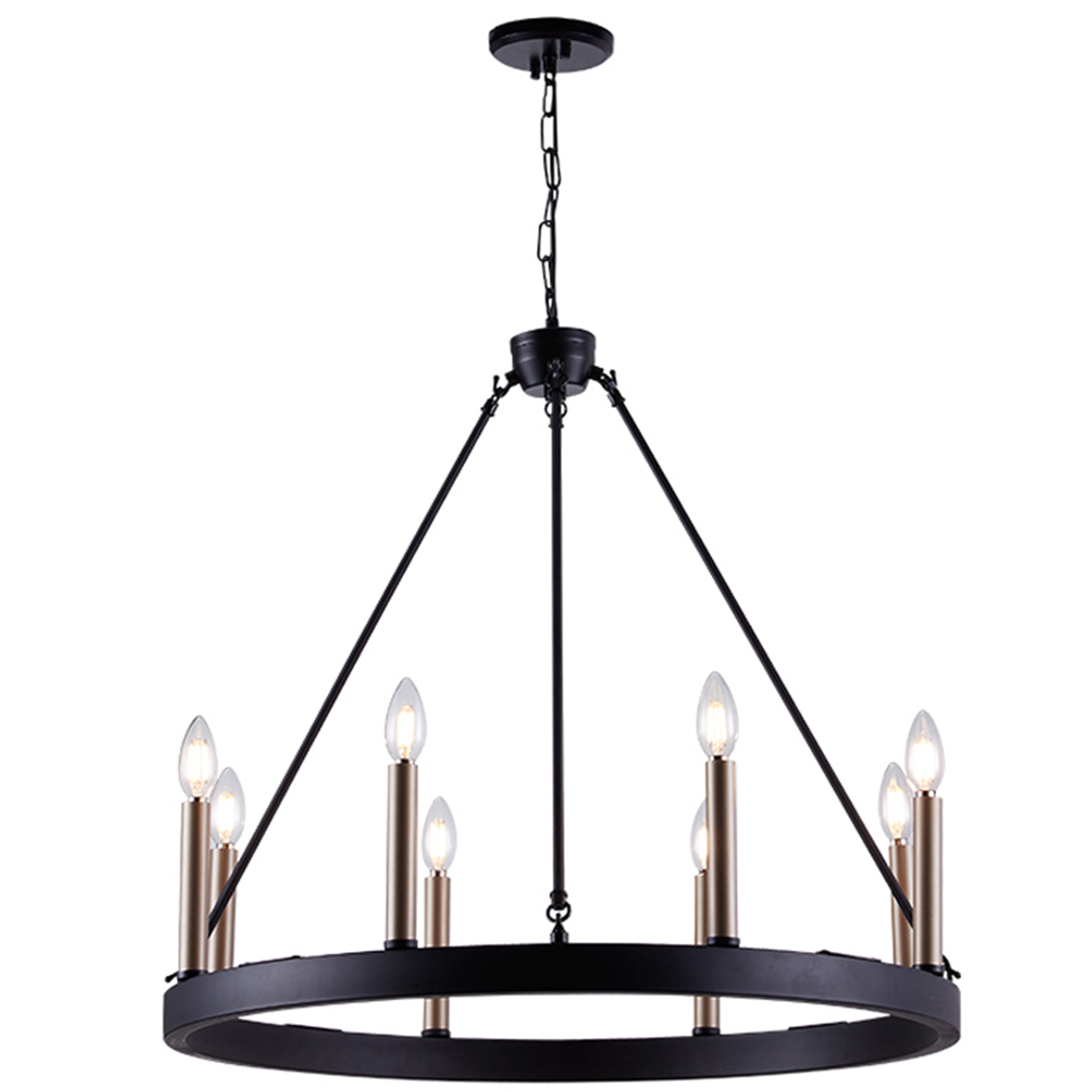 MLT&RIDDLE Kronleuchter Eleganter Wagenrad-Kronleuchter mit 8