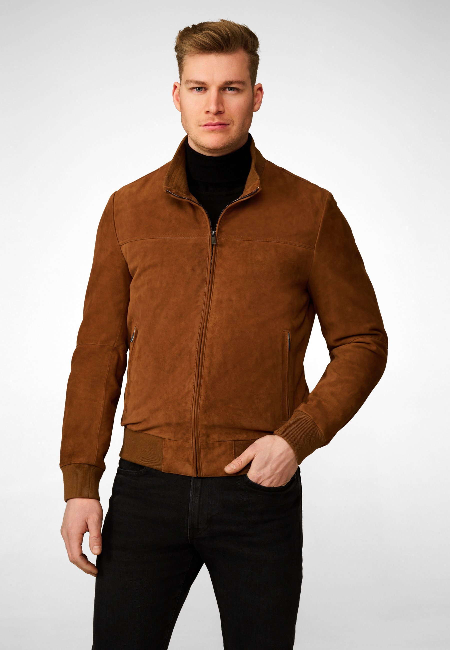 RICANO Lederjacke Henry Lederjacke aus Ziegen