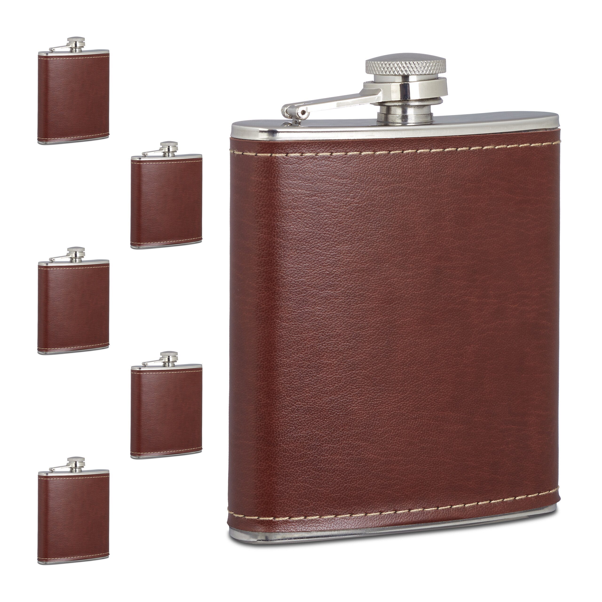relaxdays Flachmann 6er Set