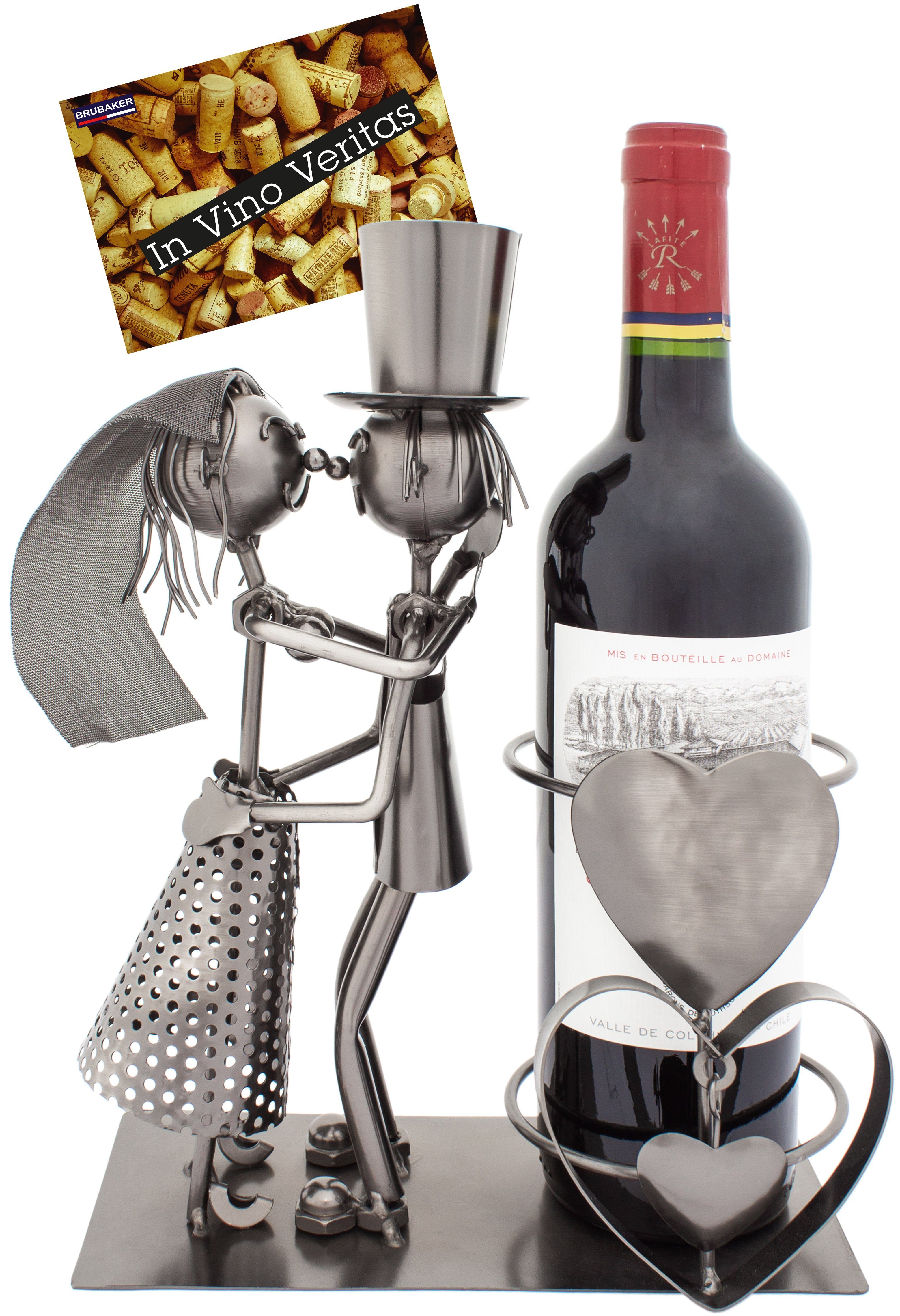 BRUBAKER Weinflaschenhalter Hochzeitspaar Flaschenhalter, (inklusive Grußkarte),