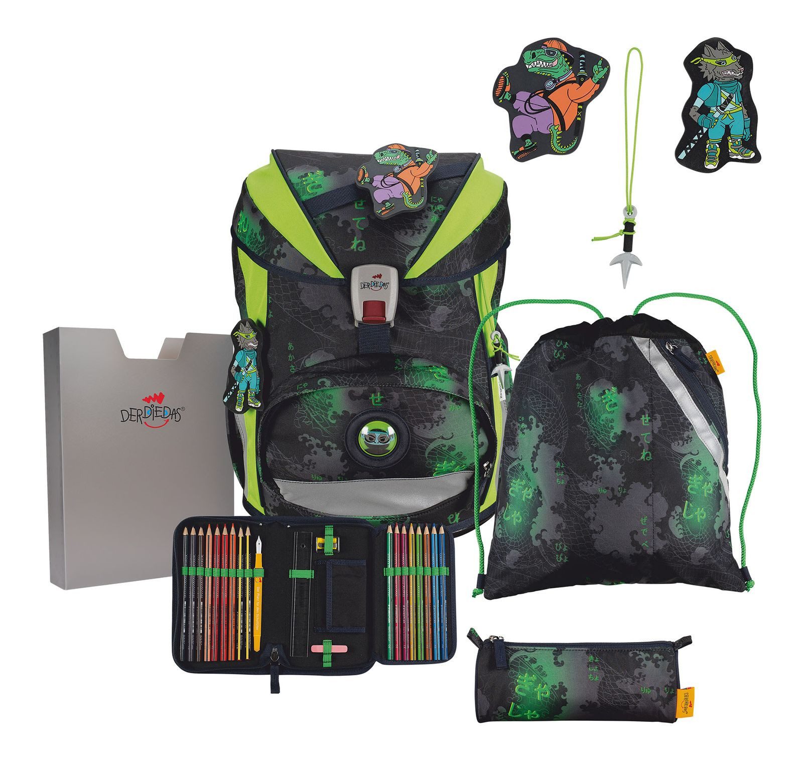 DerDieDas® Schulranzen Schulranzenset 5-teilig (Set, 5-tlg)