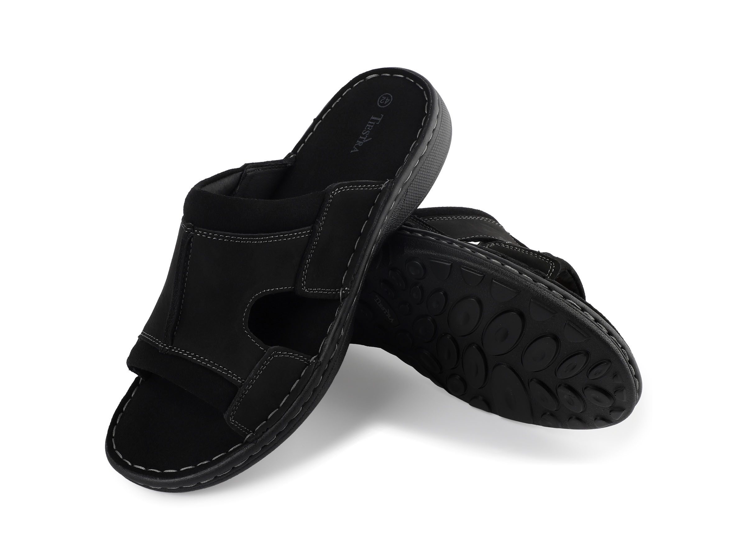 TIESTRA Herren Hausschuhe, Herren Pantoletten, Leichten