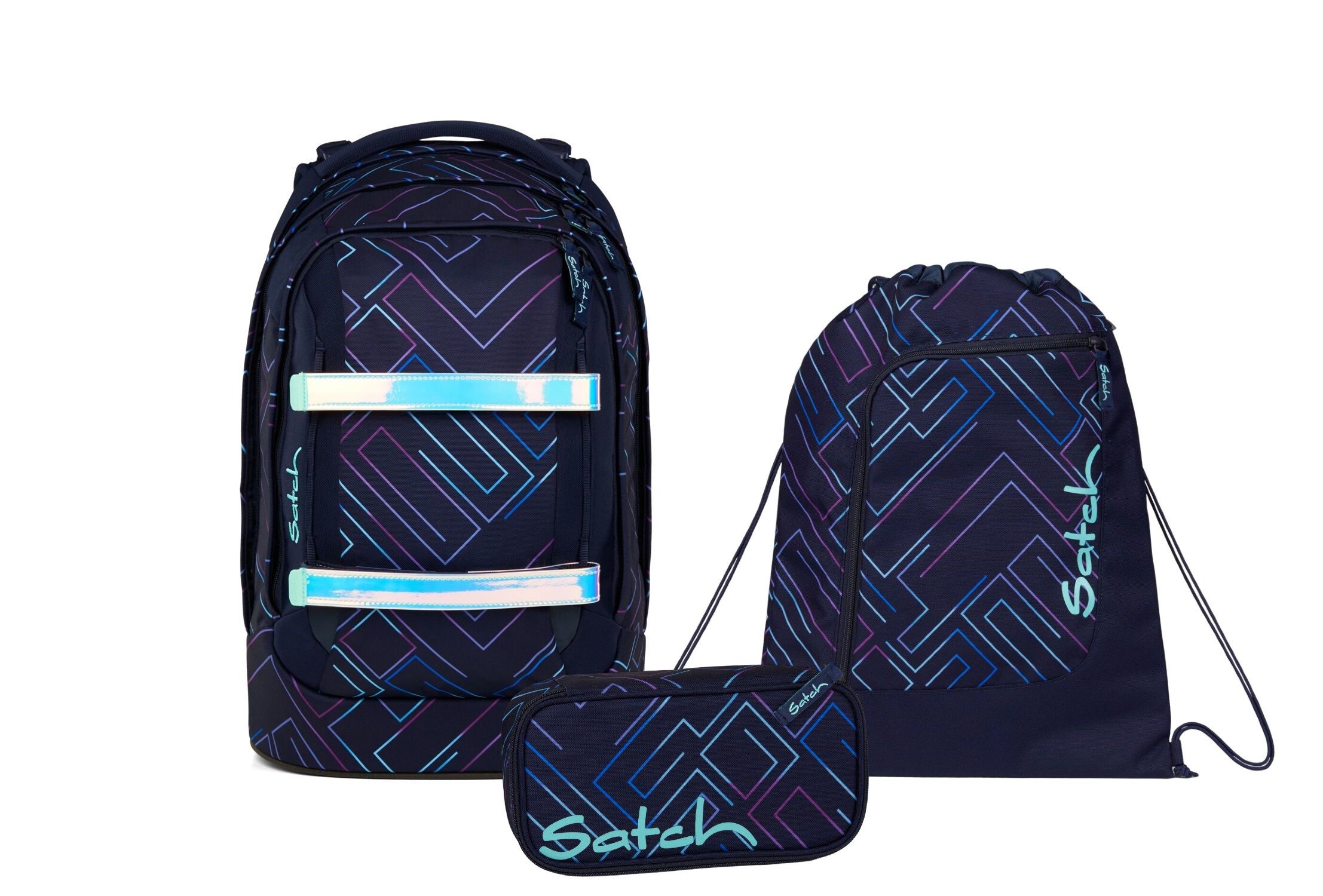 Satch Schulranzen Schulrucksack-Set PACK Purple Laser