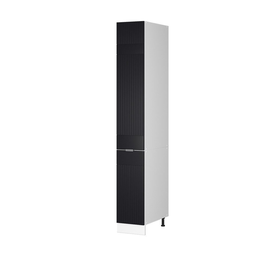 Vicco Hochschrank Fame-Line, Schwarz gestreift/Weiß, 30