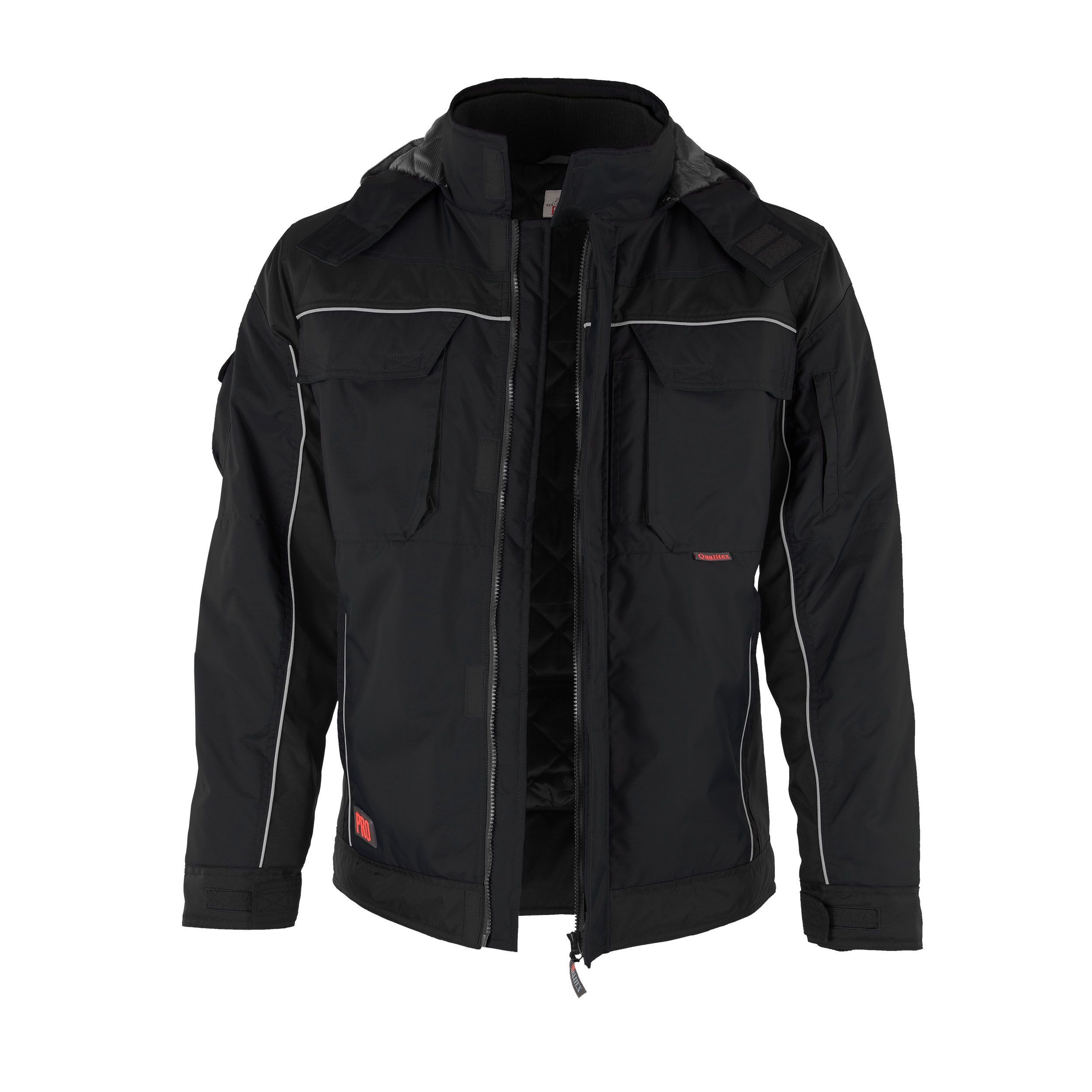 Qualitex Workwear Winterjacke Winterjacke 'PRO' schwarz,