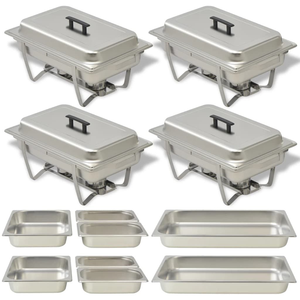 vidaXL Stövchen, Chafing Dish Set 4-tlg.