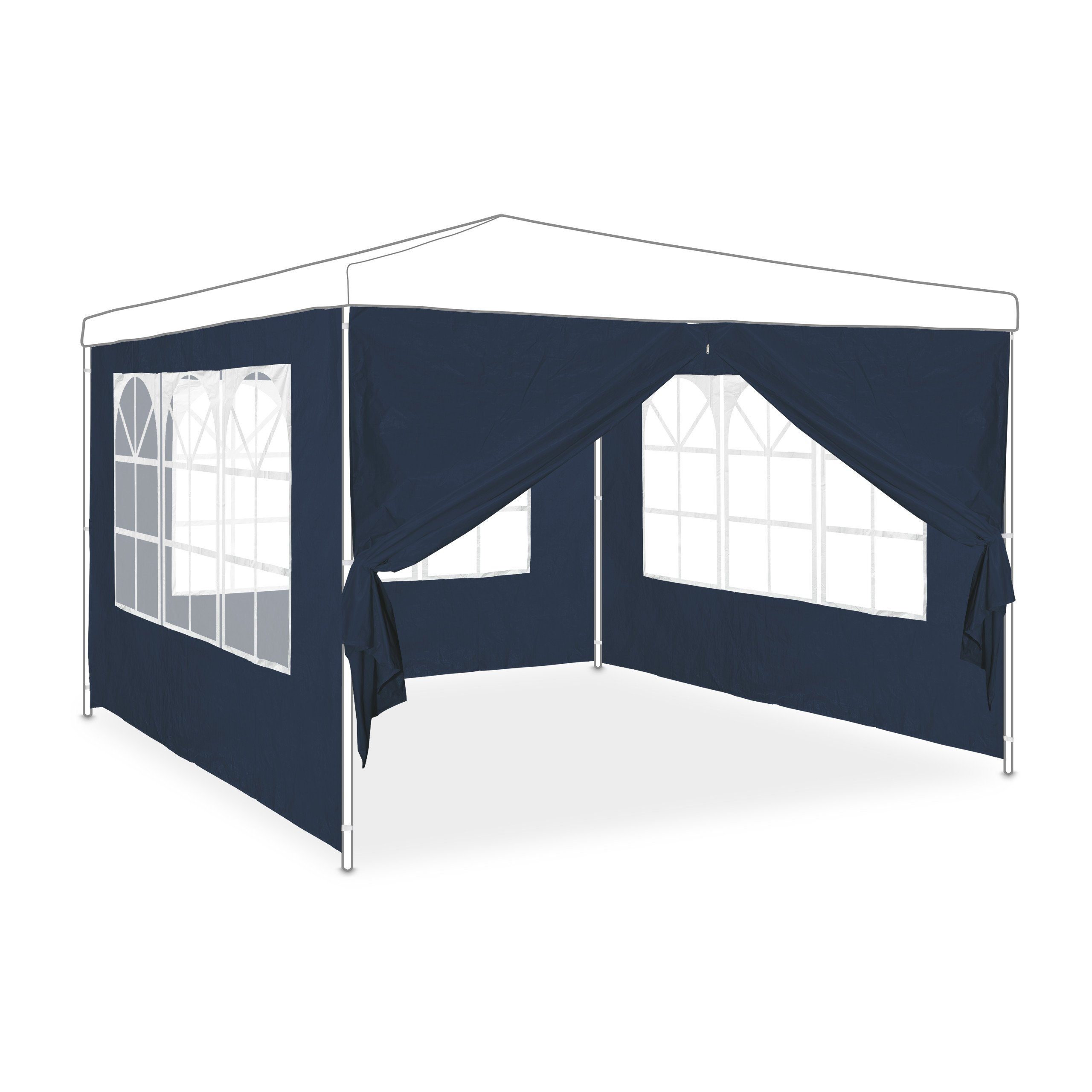 relaxdays Pavillon Blaue Pavillon Seitenwand 4er
