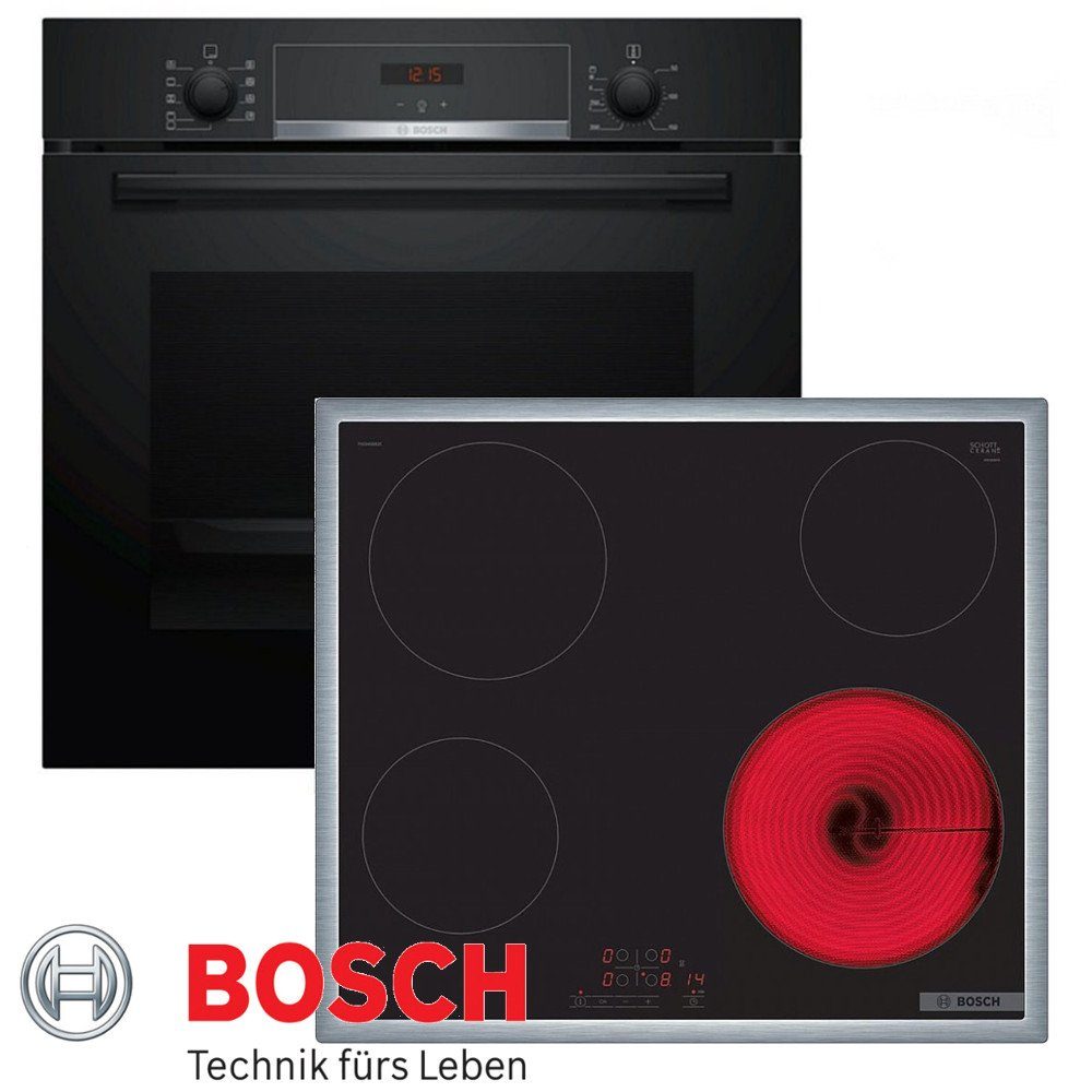 BOSCH Elektro-Herd-Set Autark Herd Backofen Schwarz