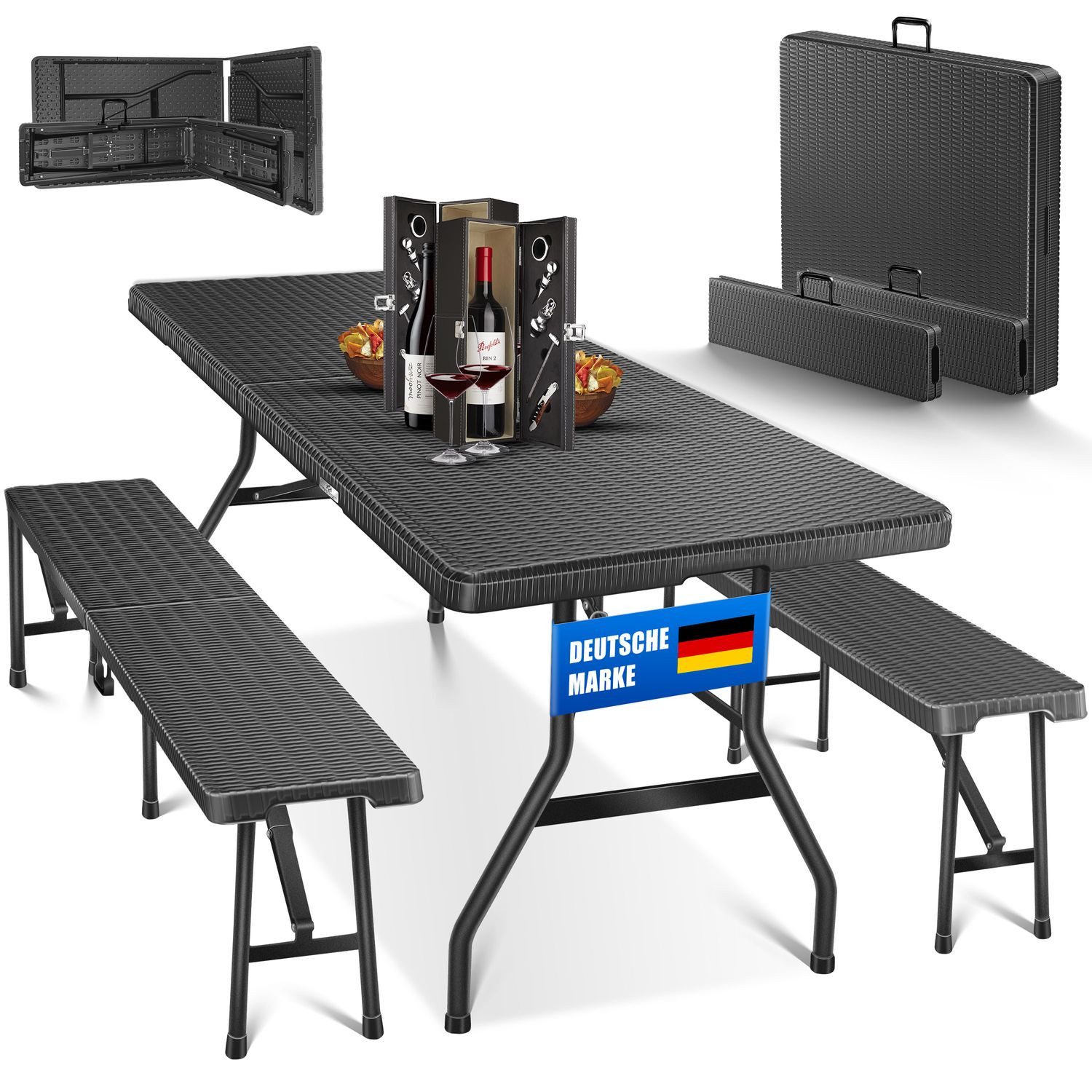 KESSER Bierzeltgarnitur, Bierzeltgarnitur 3-teilig Set, Tisch