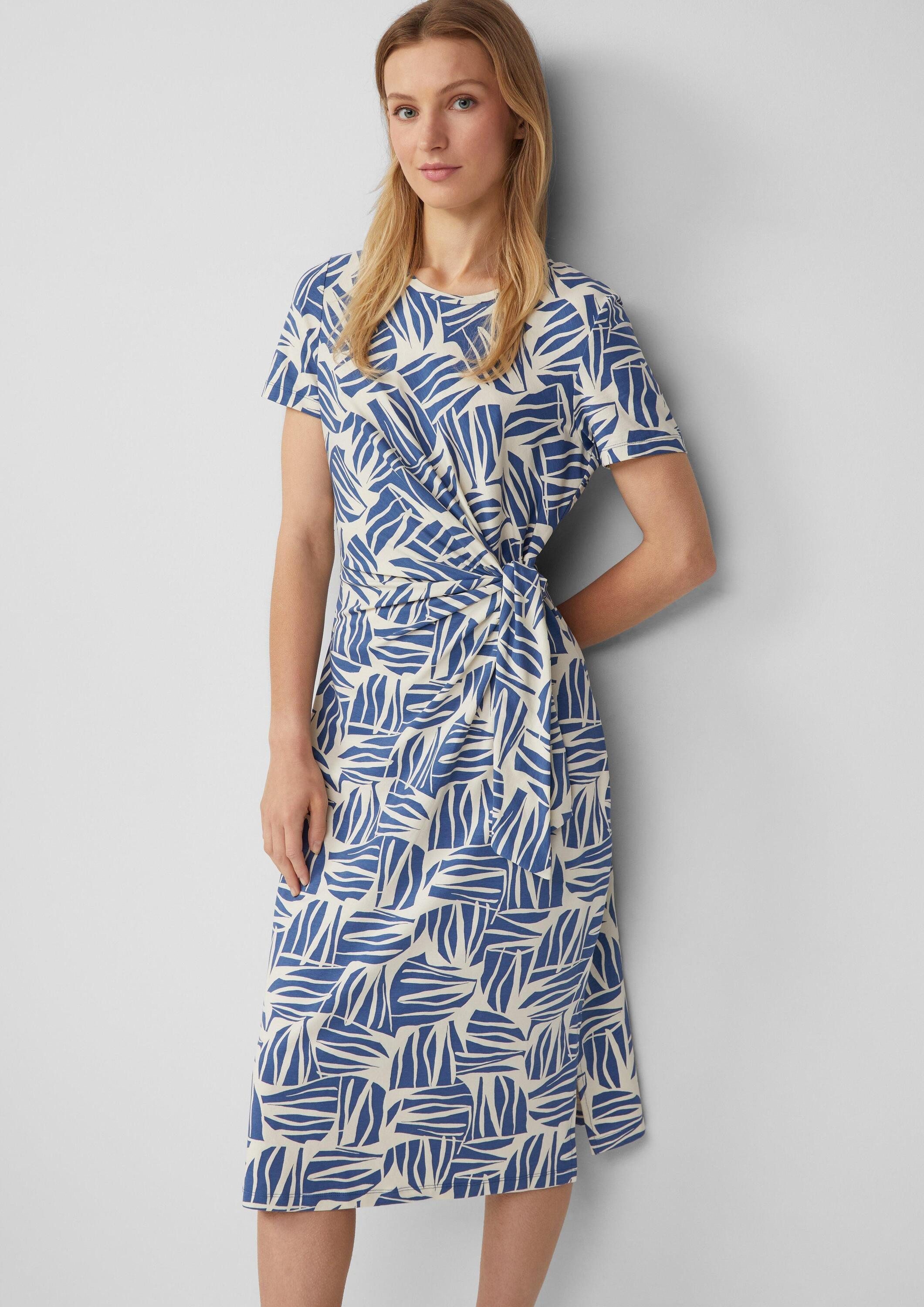 s.Oliver Midikleid Kleid Jersey-Kleid mit Knotendetail